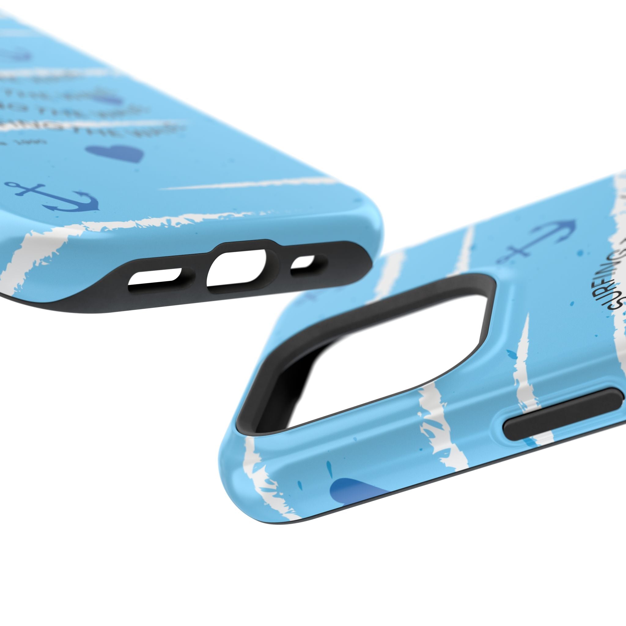 Surfing The Wave Blue Anchor Magnetic Phone Case — Impact‑Resistant, Magnetic iPhone Cover