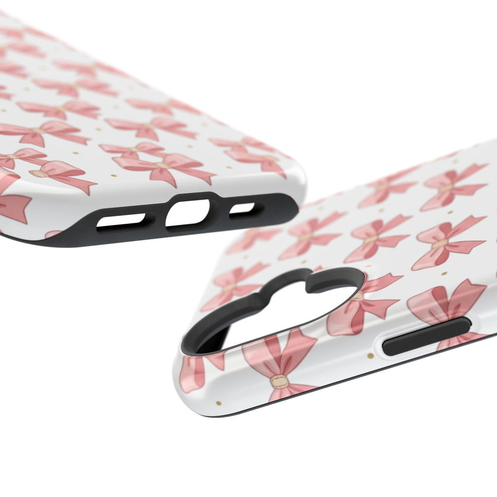 Pink Bow Pattern Magnetic Impact Phone Case — Protective iPhone Cover