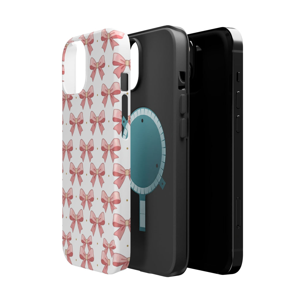 Pink Bow Pattern Magnetic Impact Phone Case — Protective iPhone Cover