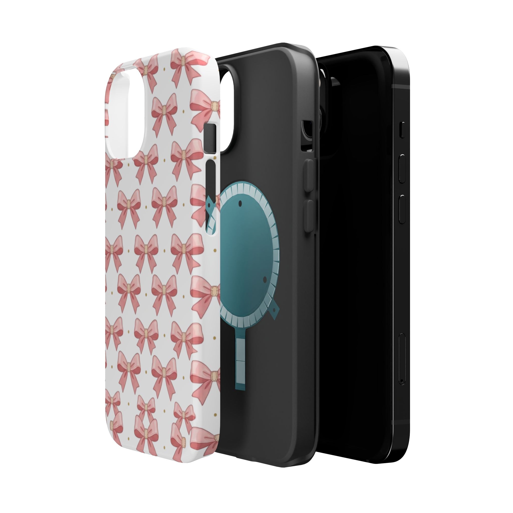 Pink Bow Pattern Magnetic Impact Phone Case — Protective iPhone Cover