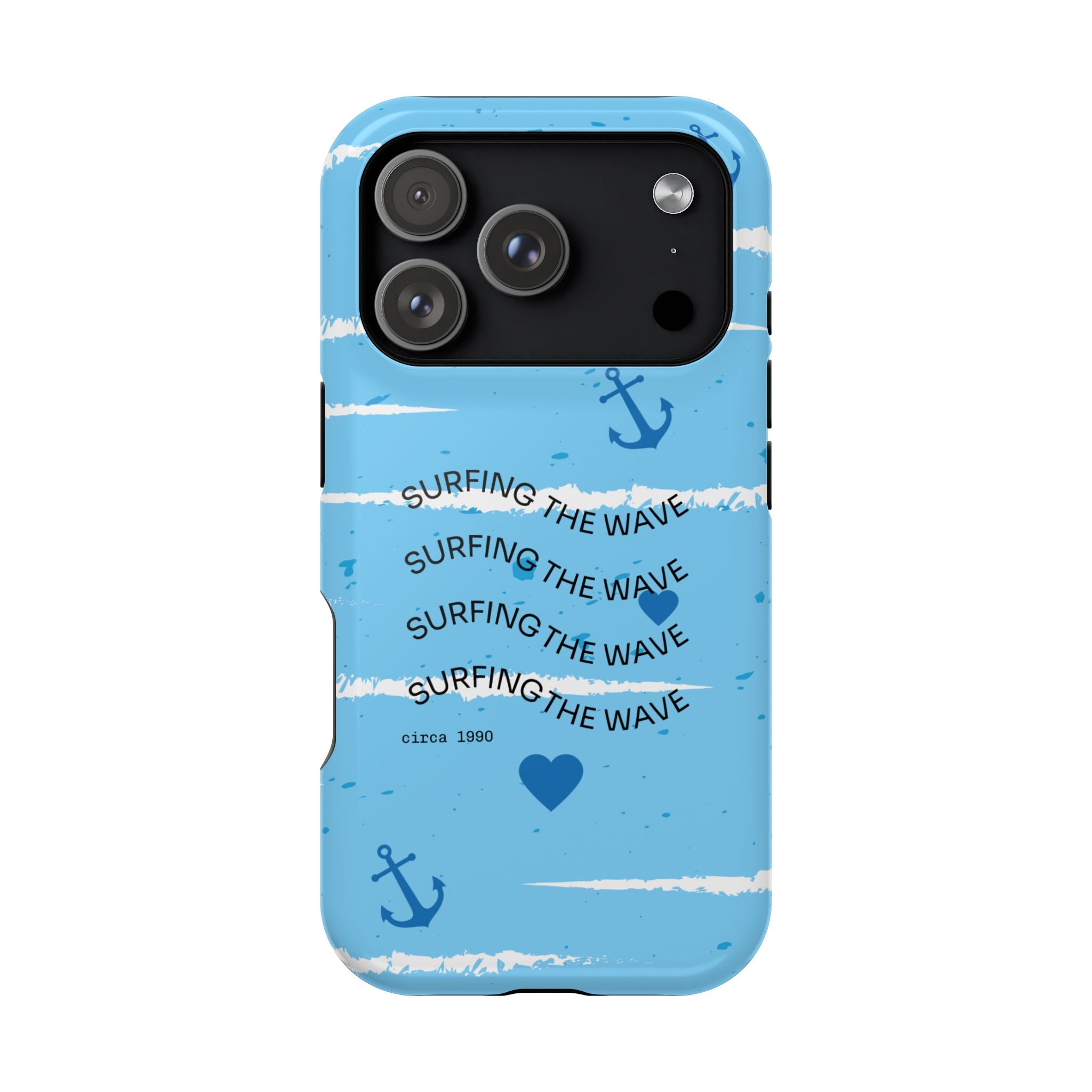 Surfing The Wave Blue Anchor Magnetic Phone Case — Impact‑Resistant, Magnetic iPhone Cover