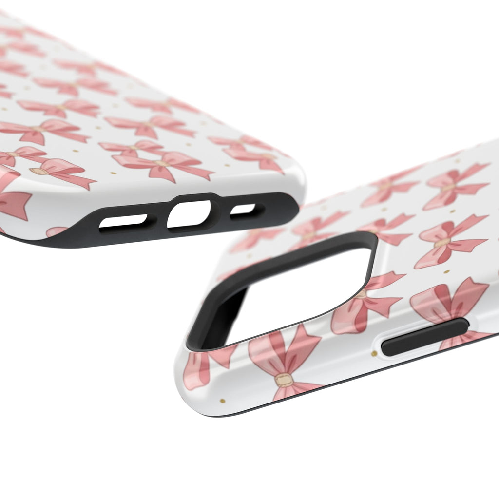 Pink Bow Pattern Magnetic Impact Phone Case — Protective iPhone Cover