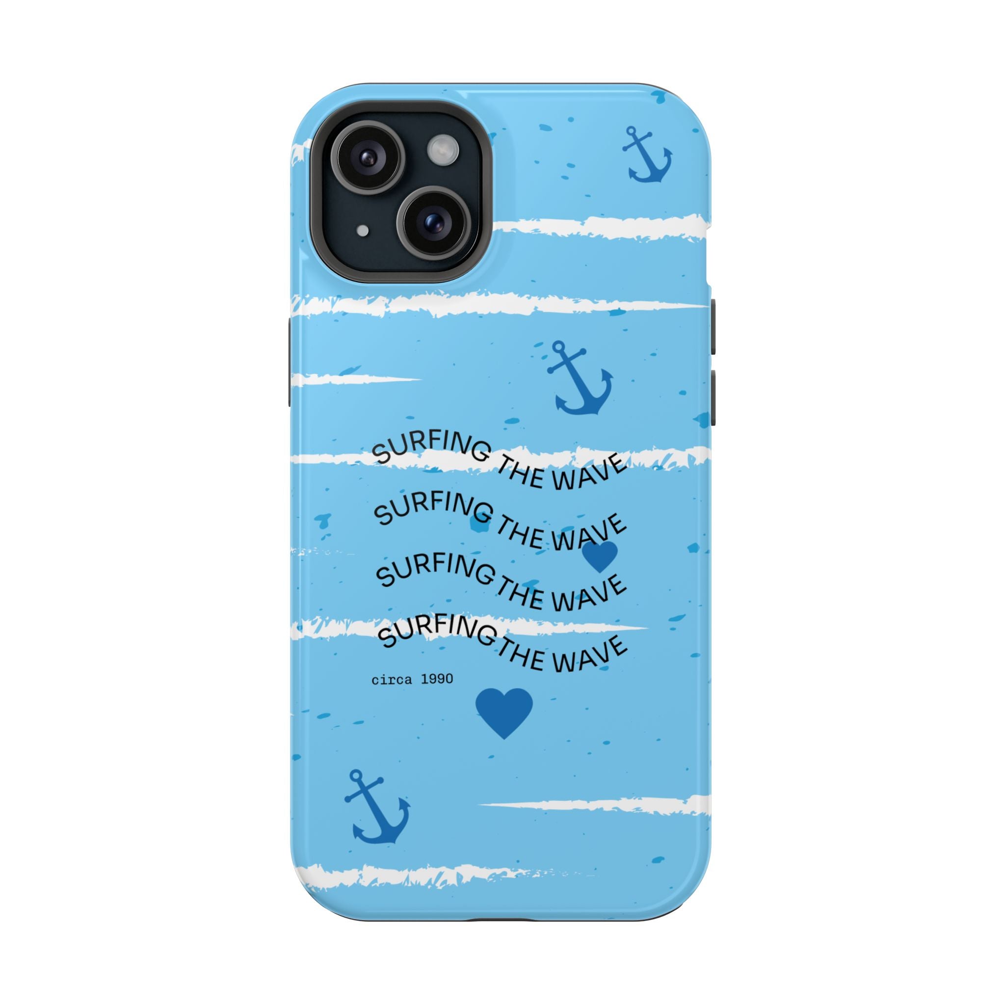 Surfing The Wave Blue Anchor Magnetic Phone Case — Impact‑Resistant, Magnetic iPhone Cover