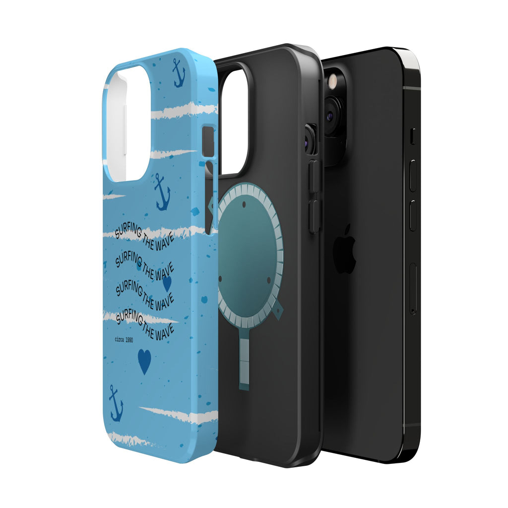 Surfing The Wave Blue Anchor Magnetic Phone Case — Impact‑Resistant, Magnetic iPhone Cover