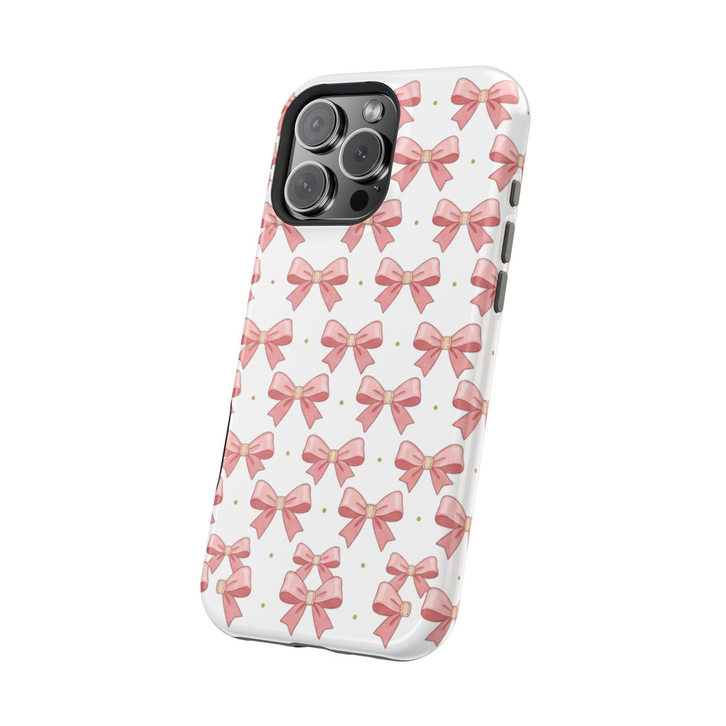 Pink Bow Pattern Magnetic Impact Phone Case — Protective iPhone Cover
