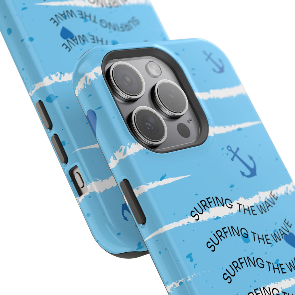 Surfing The Wave Blue Anchor Magnetic Phone Case — Impact‑Resistant, Magnetic iPhone Cover