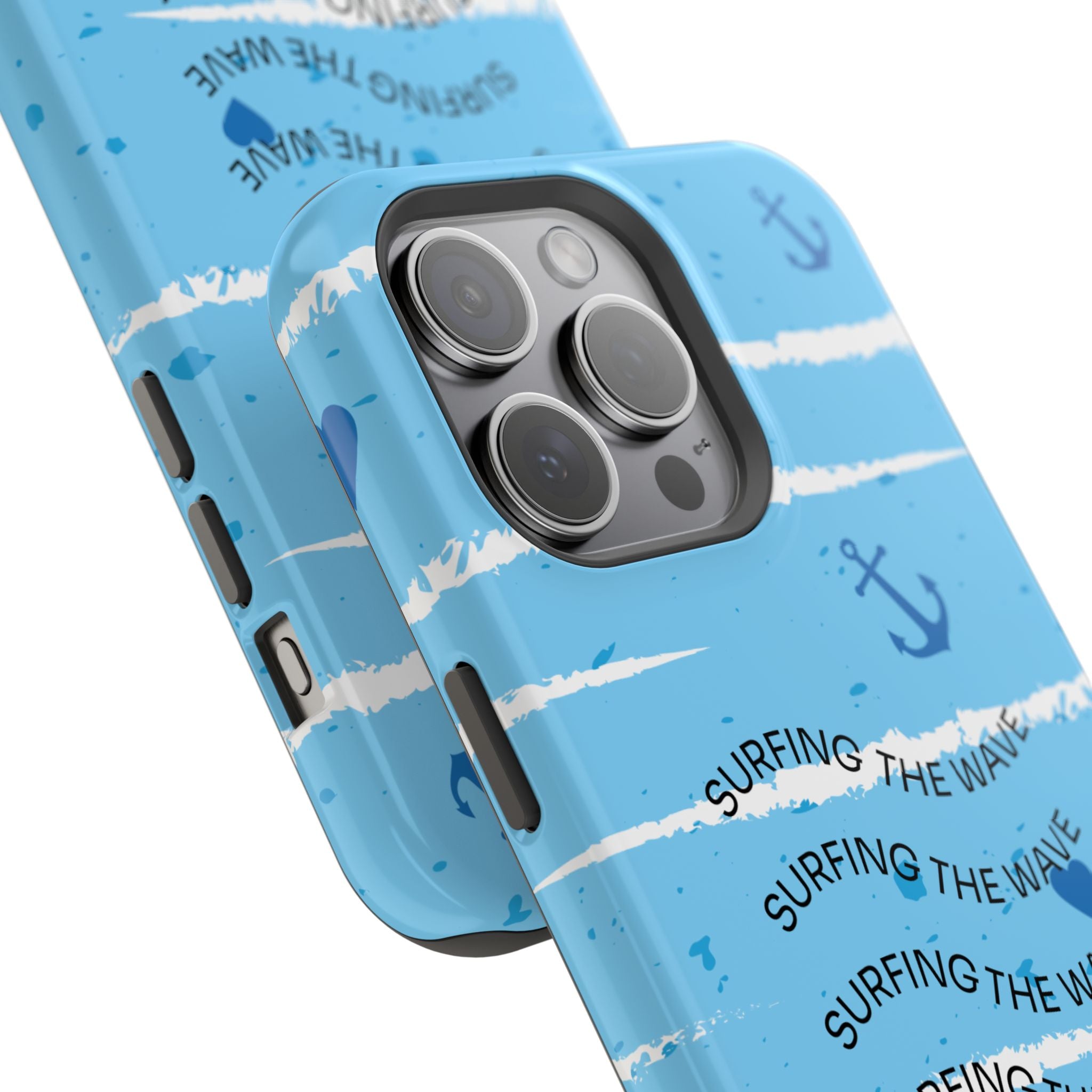 Surfing The Wave Blue Anchor Magnetic Phone Case — Impact‑Resistant, Magnetic iPhone Cover