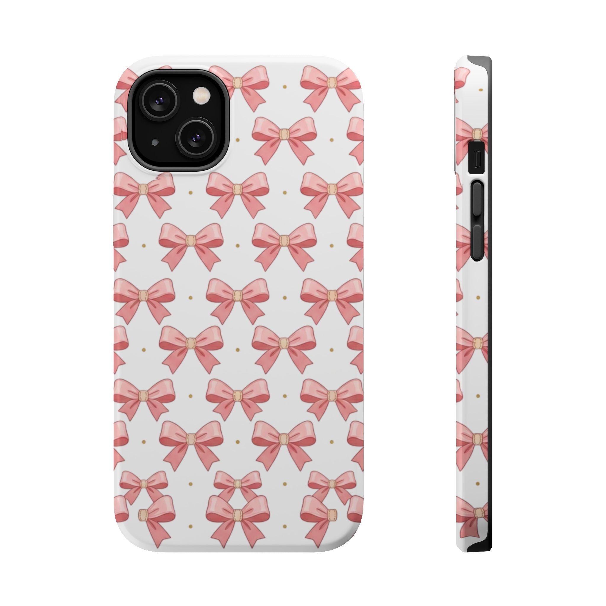 Pink Bow Pattern Magnetic Impact Phone Case — Protective iPhone Cover