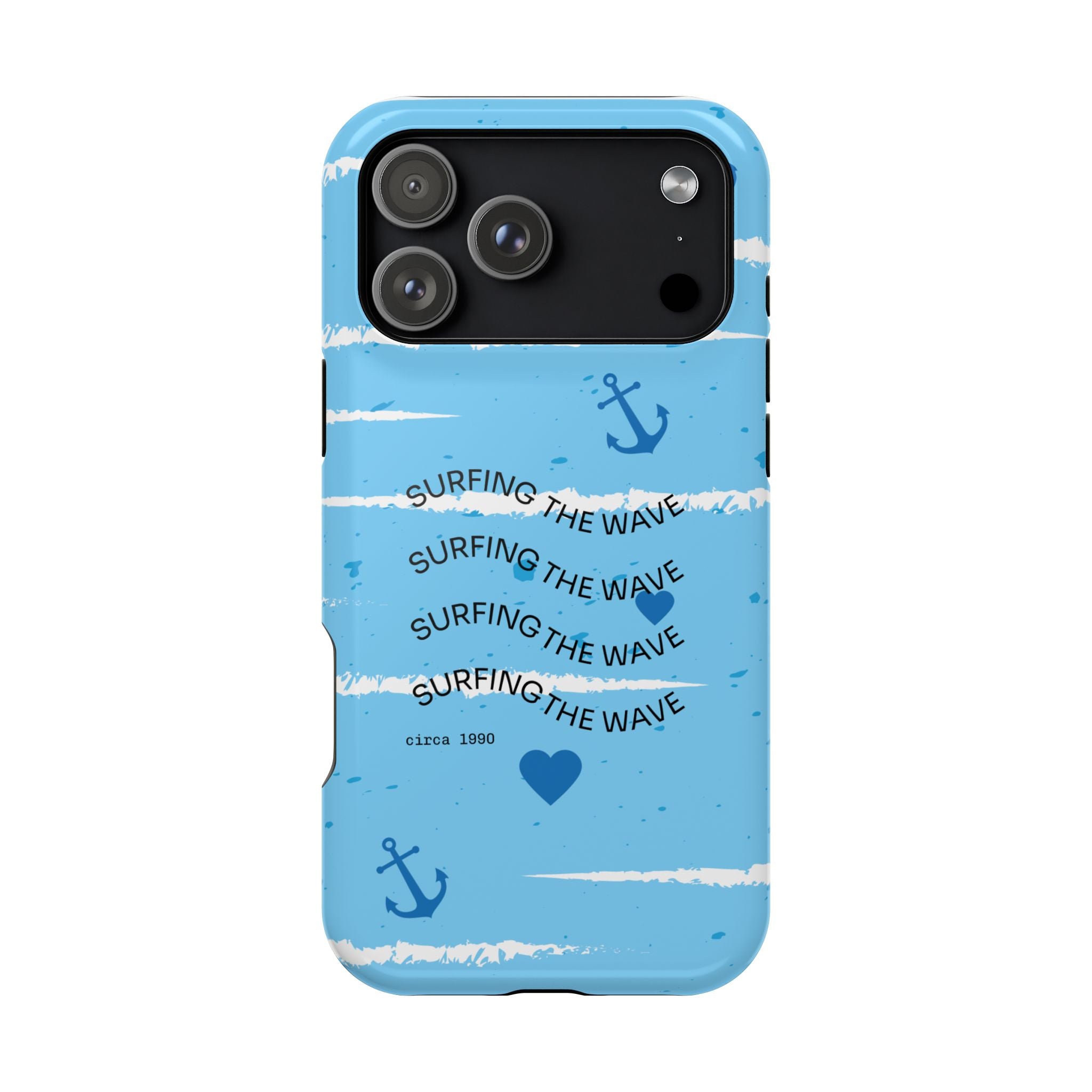 Surfing The Wave Blue Anchor Magnetic Phone Case — Impact‑Resistant, Magnetic iPhone Cover