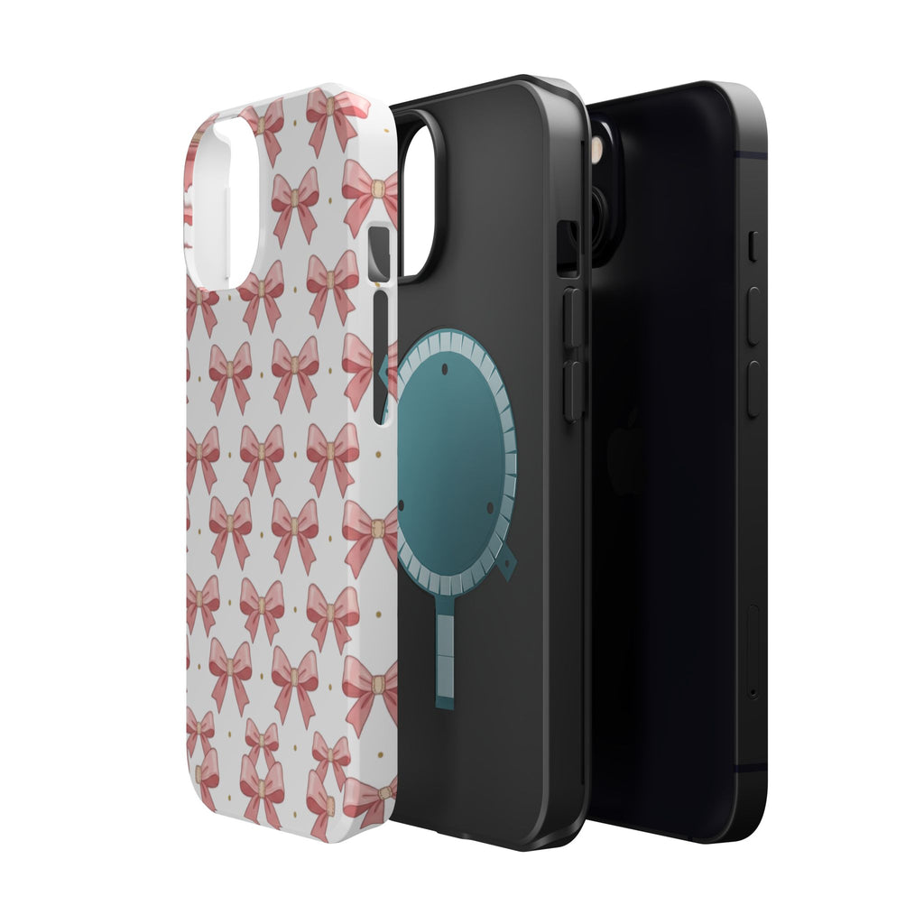 Pink Bow Pattern Magnetic Impact Phone Case — Protective iPhone Cover