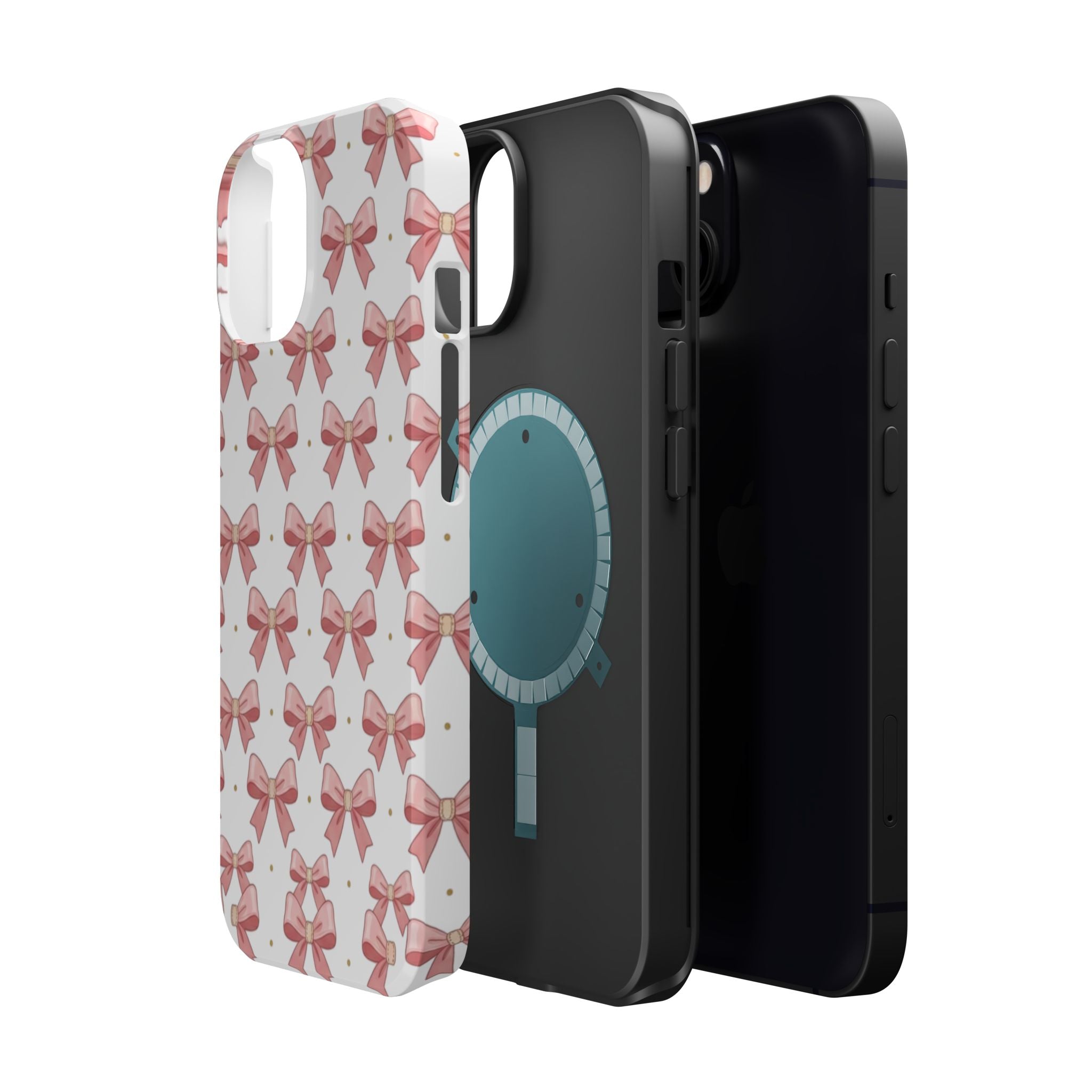 Pink Bow Pattern Magnetic Impact Phone Case — Protective iPhone Cover