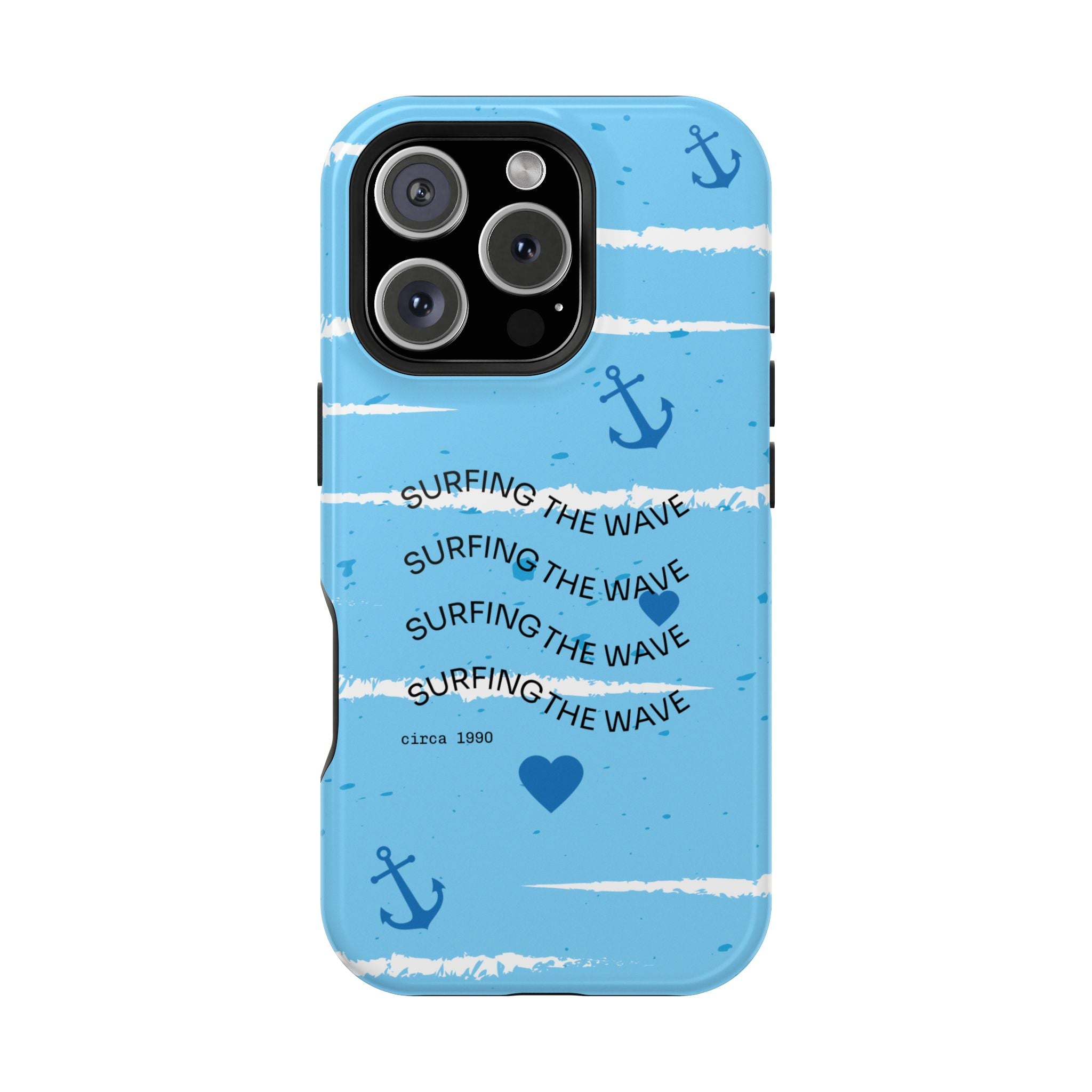 Surfing The Wave Blue Anchor Magnetic Phone Case — Impact‑Resistant, Magnetic iPhone Cover