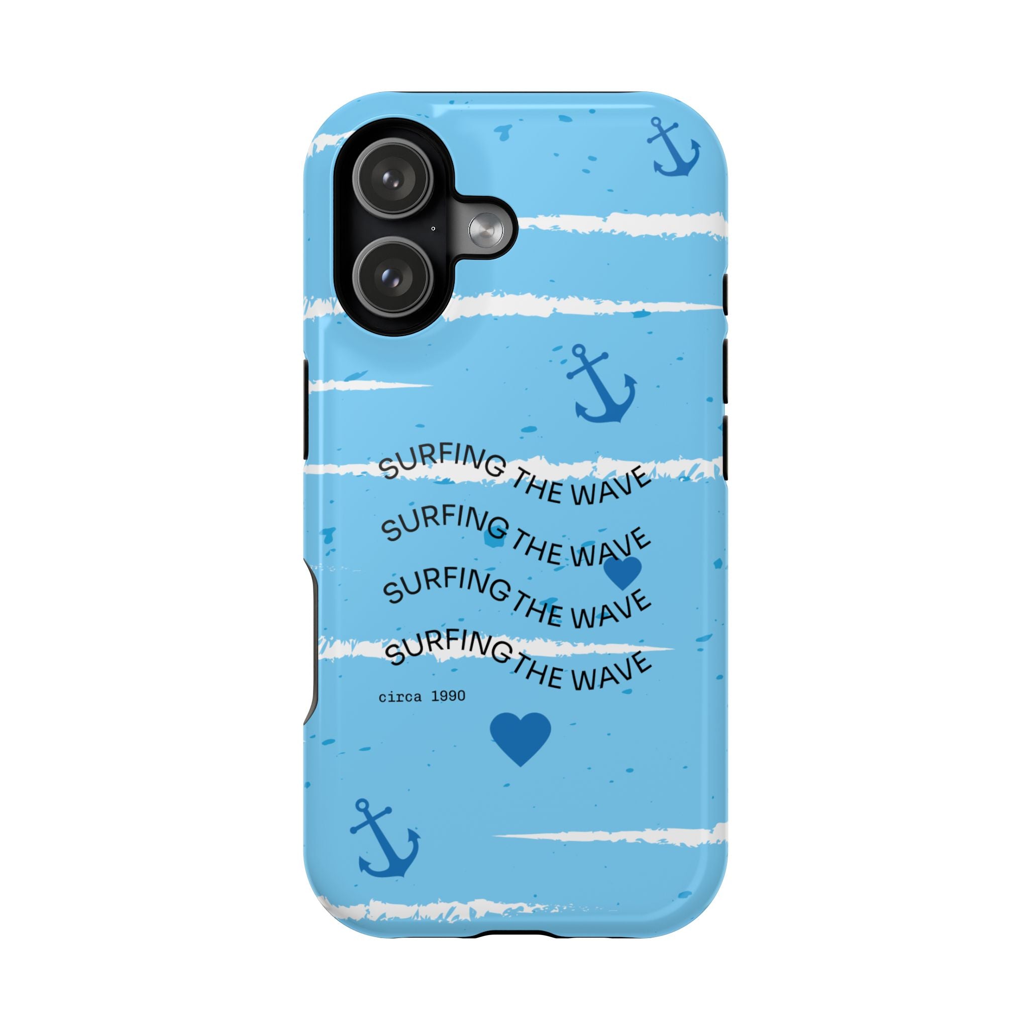 Surfing The Wave Blue Anchor Magnetic Phone Case — Impact‑Resistant, Magnetic iPhone Cover