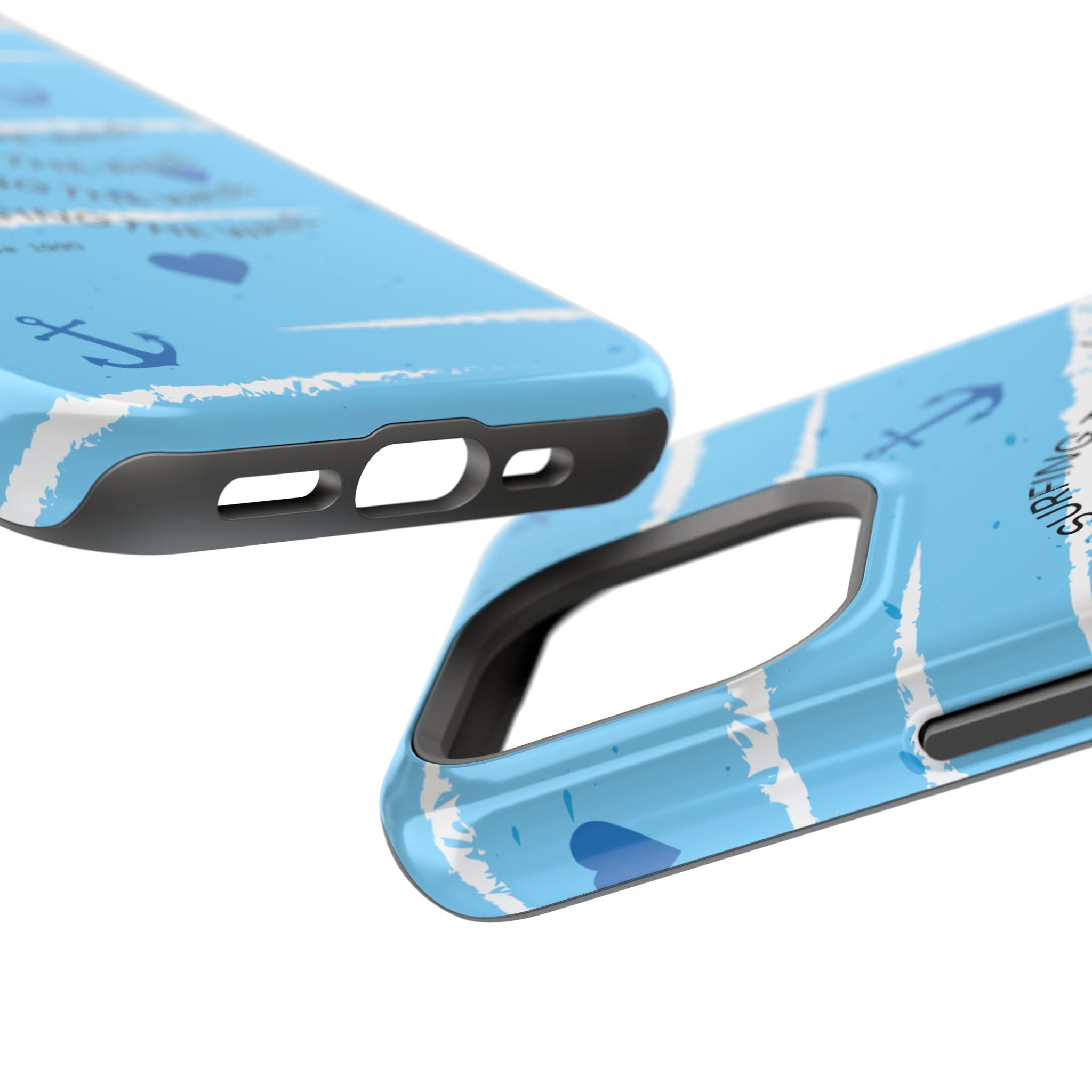 Surfing The Wave Blue Anchor Magnetic Phone Case — Impact‑Resistant, Magnetic iPhone Cover
