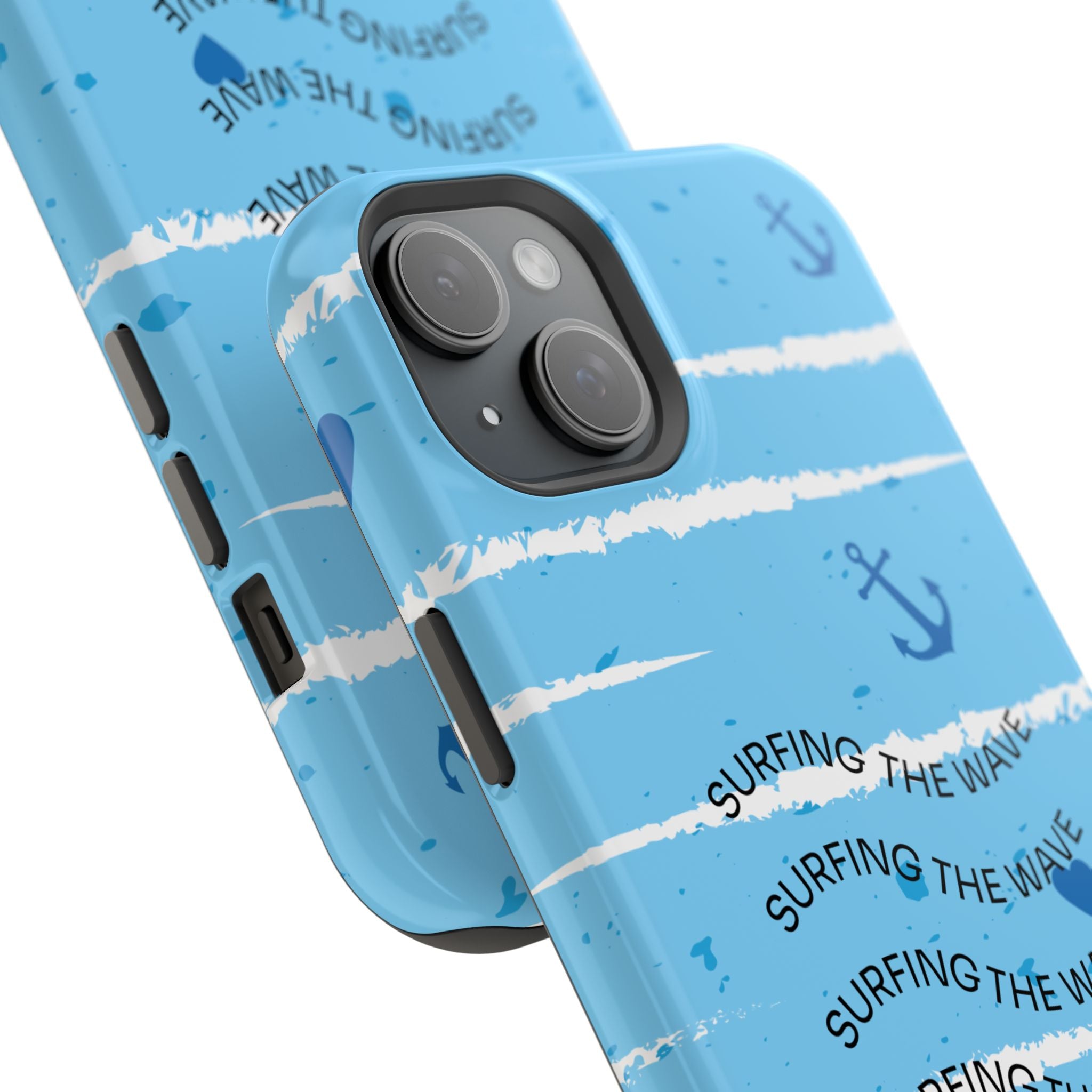 Surfing The Wave Blue Anchor Magnetic Phone Case — Impact‑Resistant, Magnetic iPhone Cover