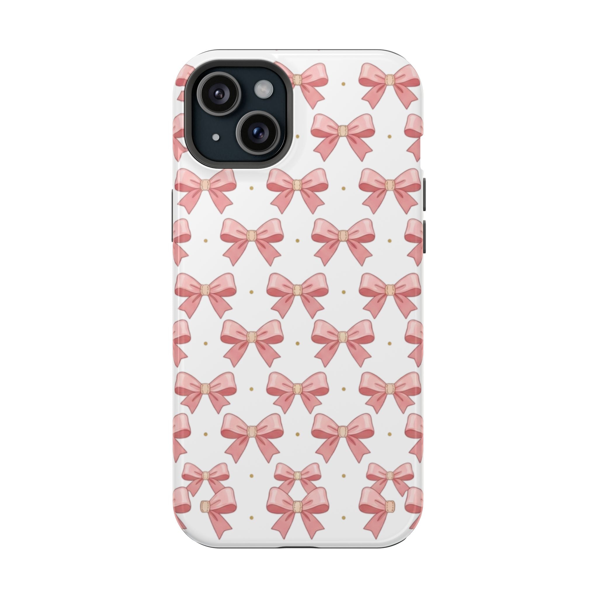 Pink Bow Pattern Magnetic Impact Phone Case — Protective iPhone Cover