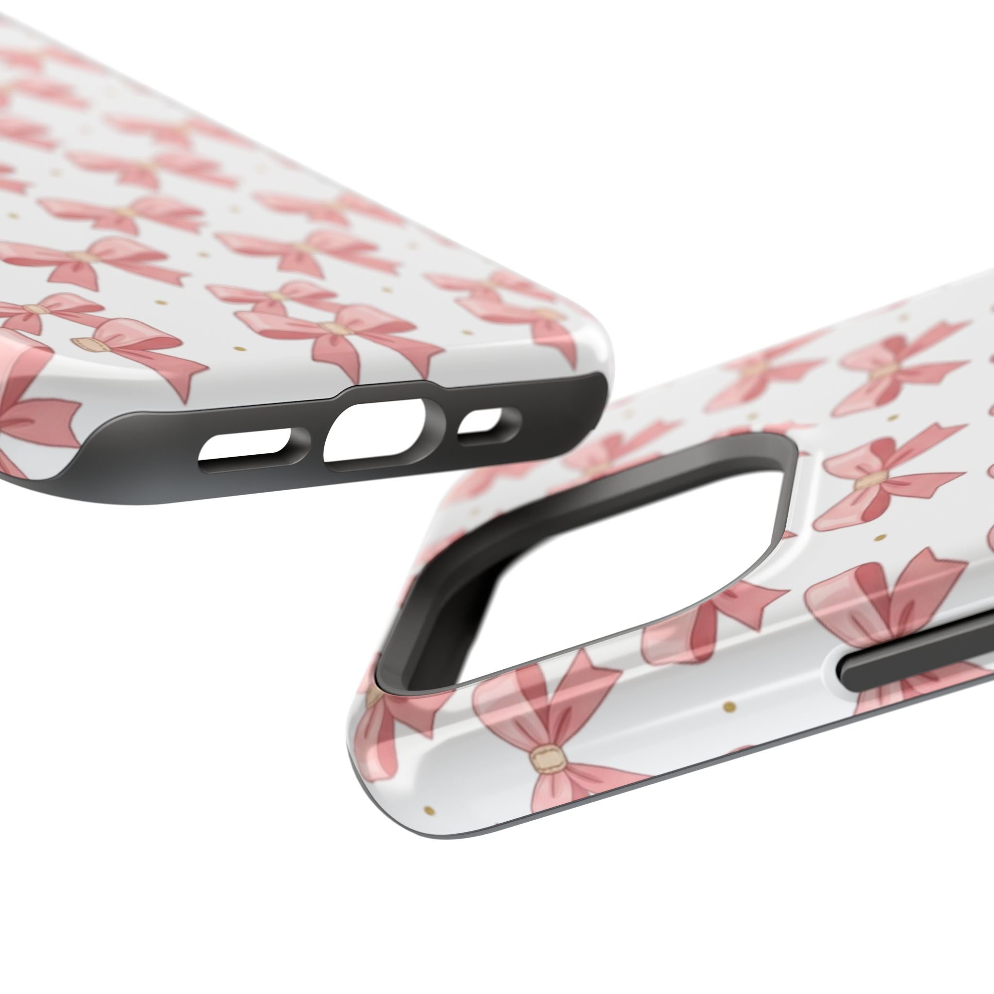 Pink Bow Pattern Magnetic Impact Phone Case — Protective iPhone Cover