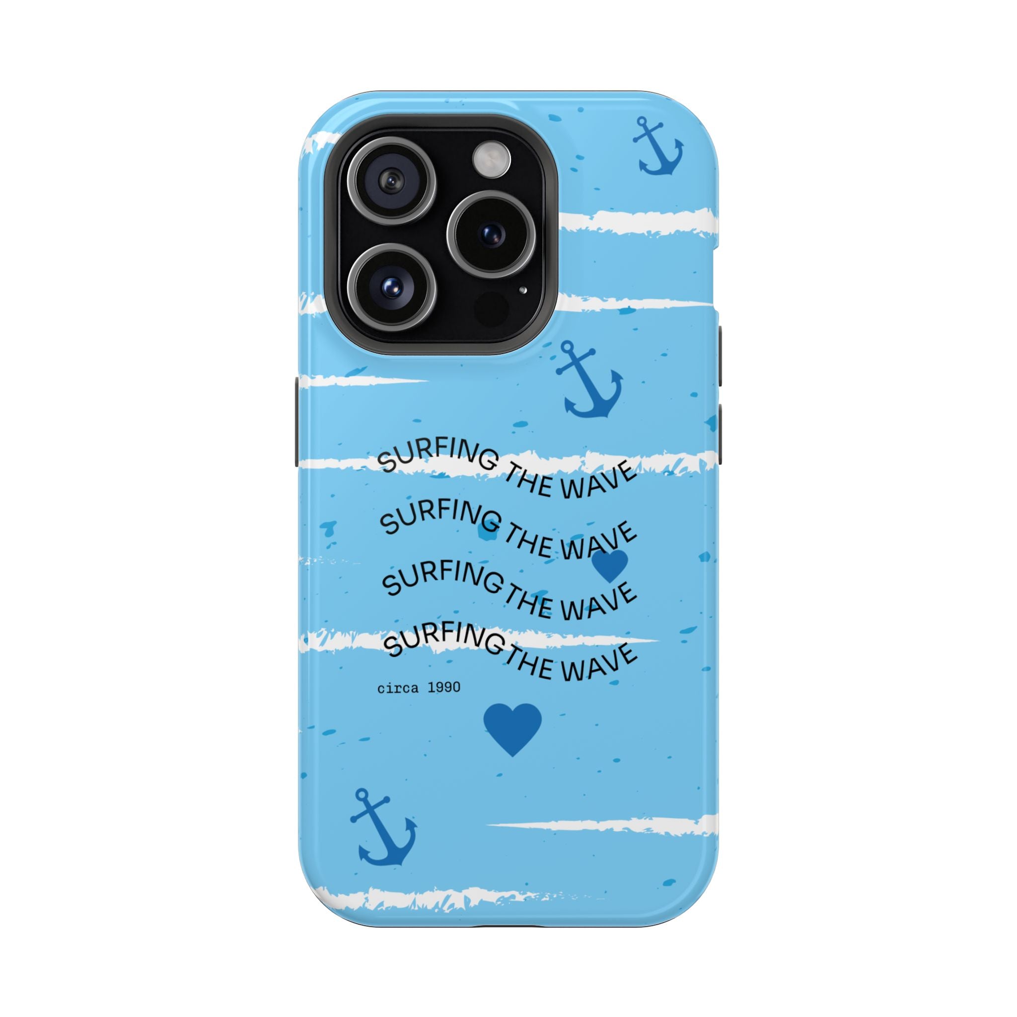 Surfing The Wave Blue Anchor Magnetic Phone Case — Impact‑Resistant, Magnetic iPhone Cover