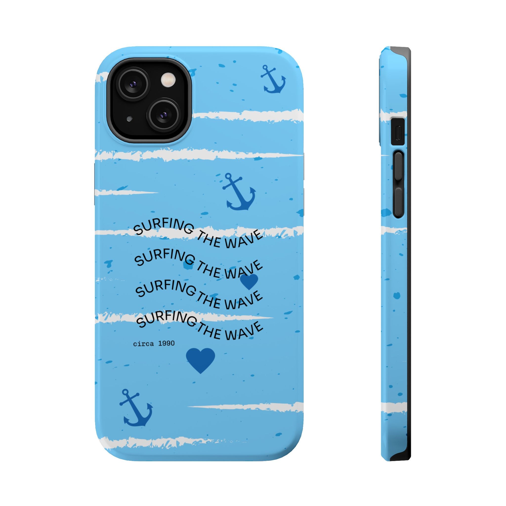 Surfing The Wave Blue Anchor Magnetic Phone Case — Impact‑Resistant, Magnetic iPhone Cover