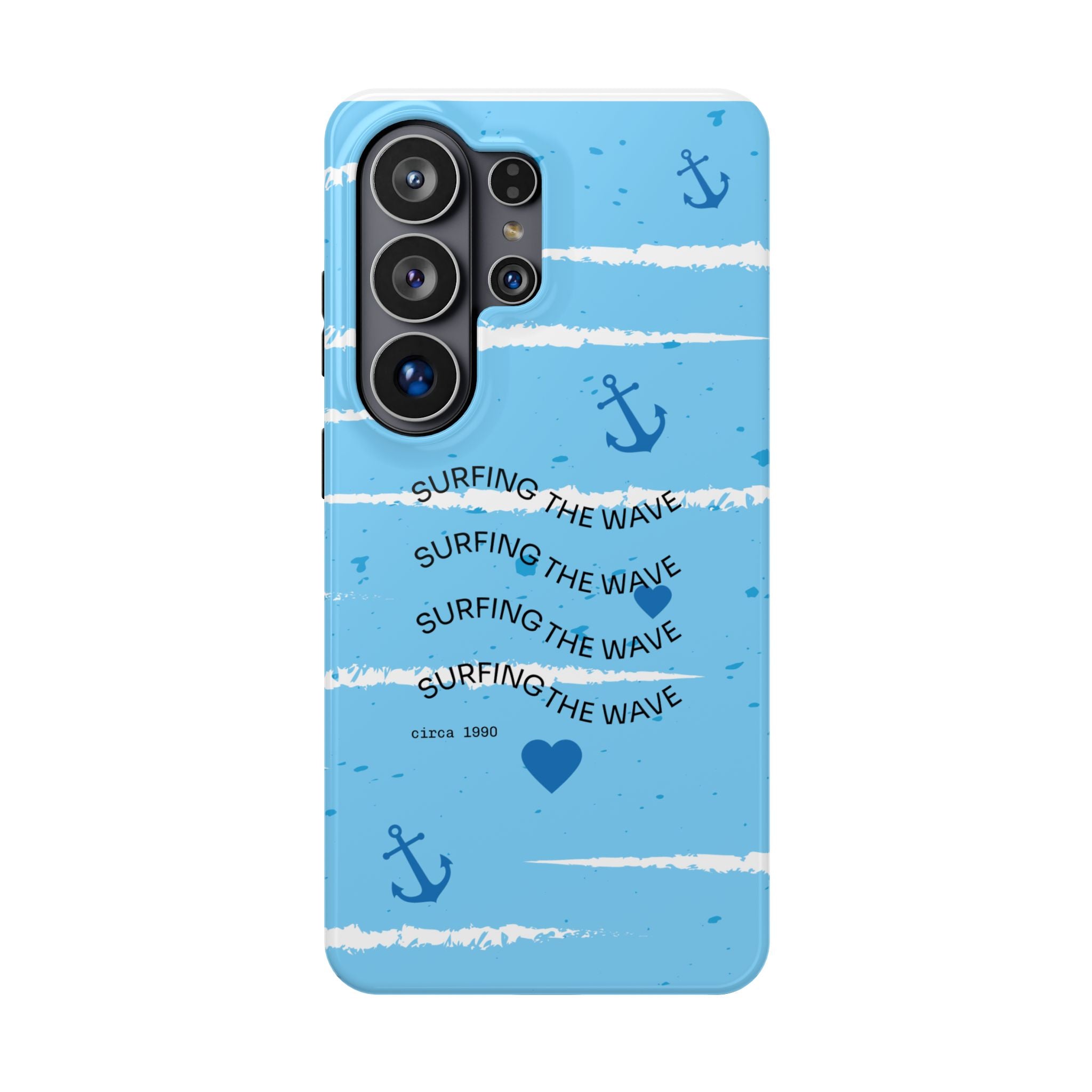 Surfing The Wave Blue Anchor Magnetic Phone Case — Impact‑Resistant, Magnetic iPhone Cover