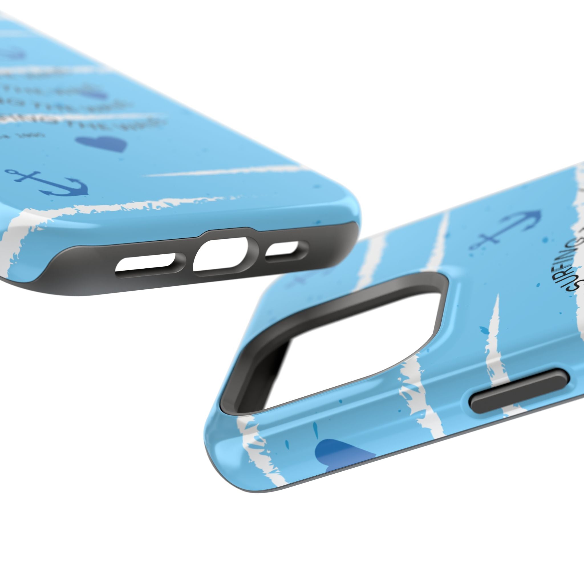 Surfing The Wave Blue Anchor Magnetic Phone Case — Impact‑Resistant, Magnetic iPhone Cover