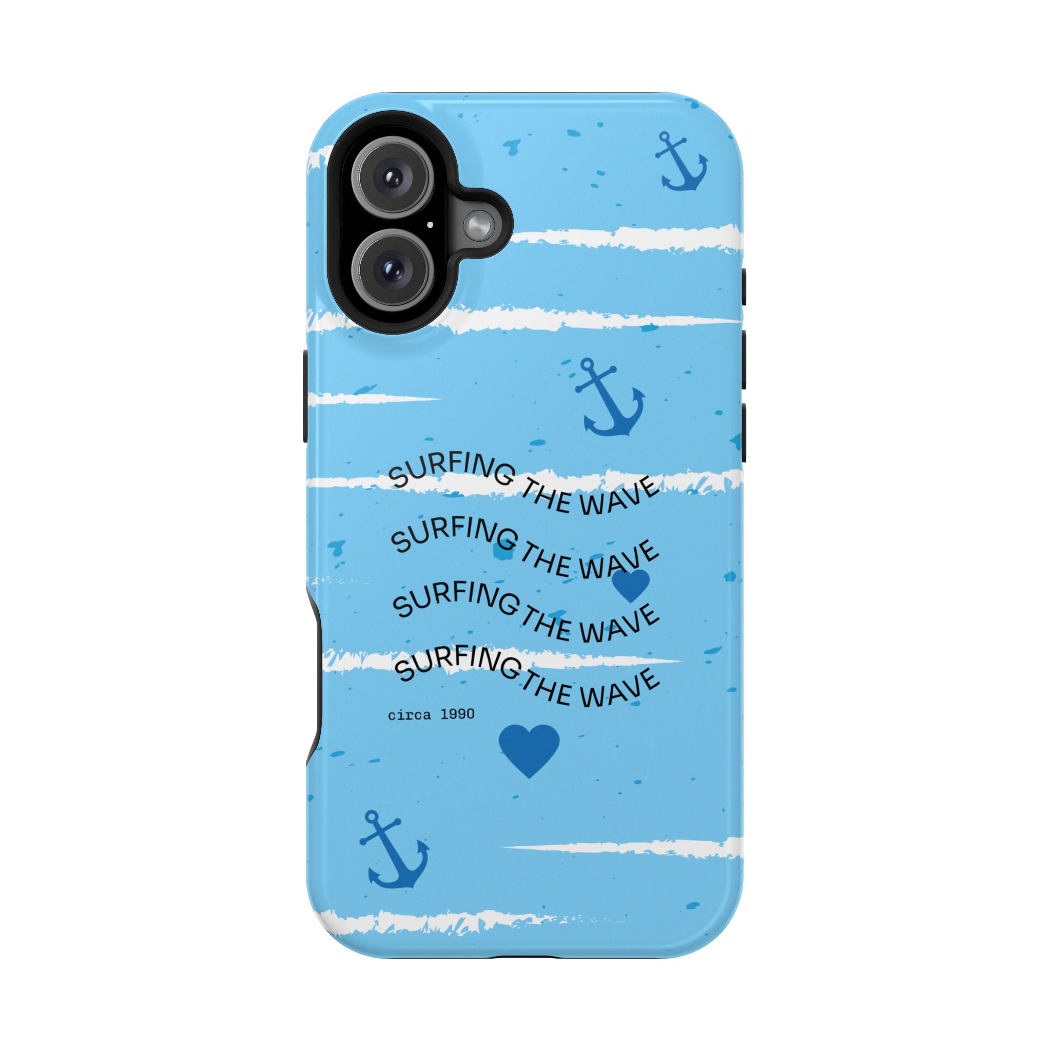 Surfing The Wave Blue Anchor Magnetic Phone Case — Impact‑Resistant, Magnetic iPhone Cover