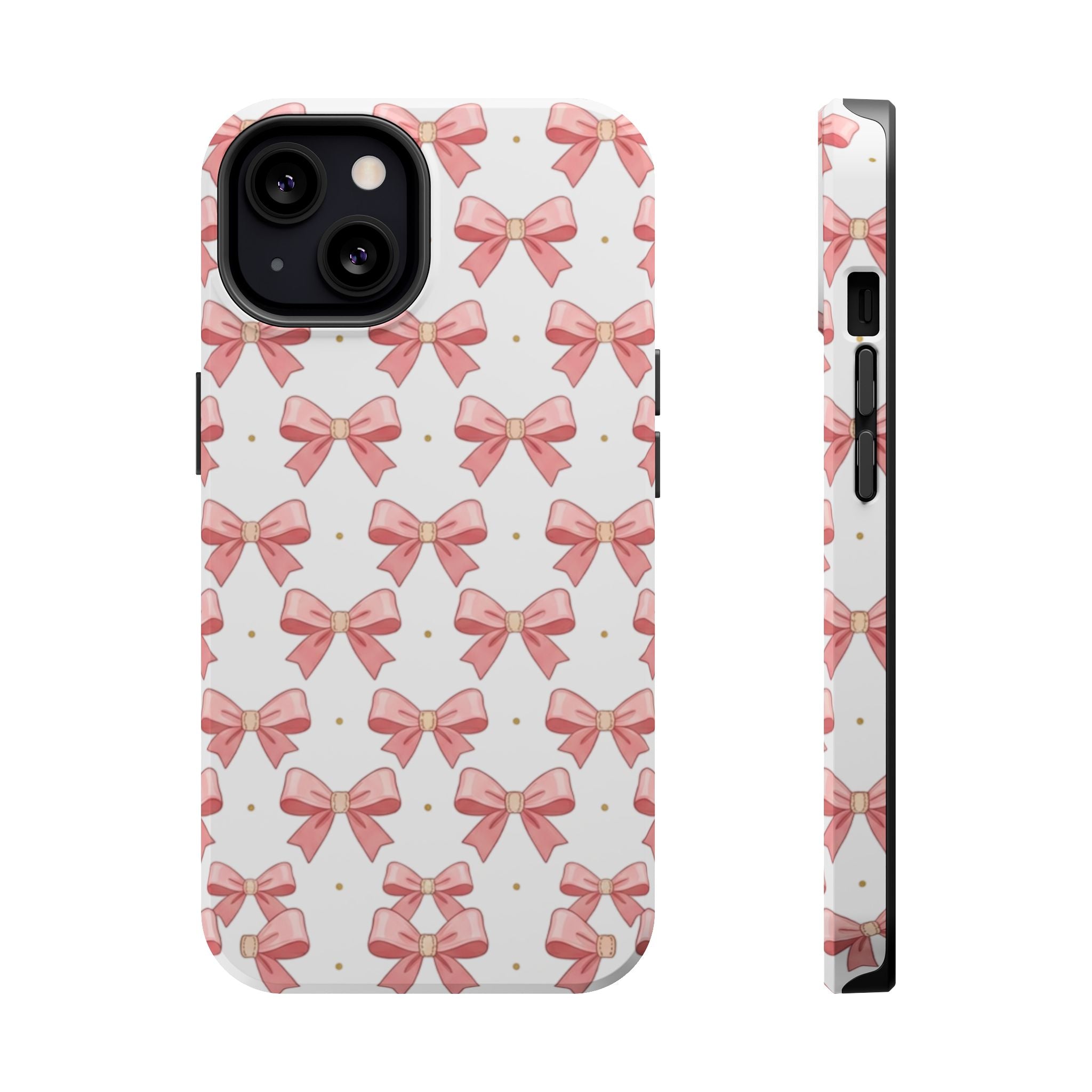 Pink Bow Pattern Magnetic Impact Phone Case — Protective iPhone Cover