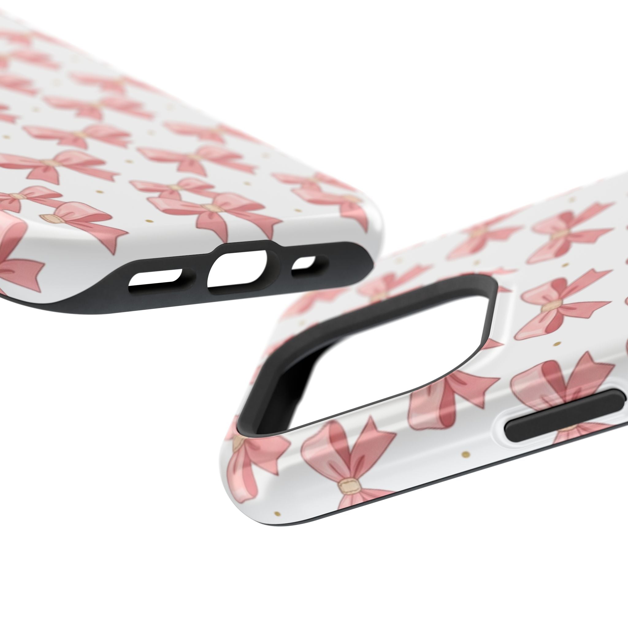 Pink Bow Pattern Magnetic Impact Phone Case — Protective iPhone Cover