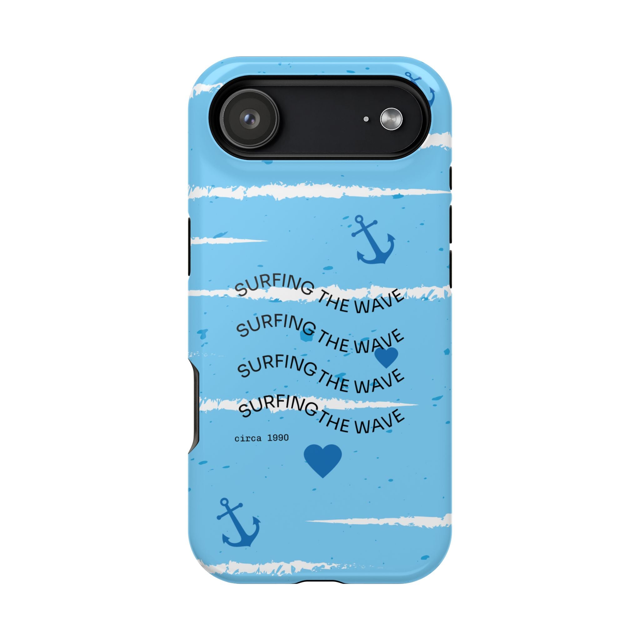 Surfing The Wave Blue Anchor Magnetic Phone Case — Impact‑Resistant, Magnetic iPhone Cover