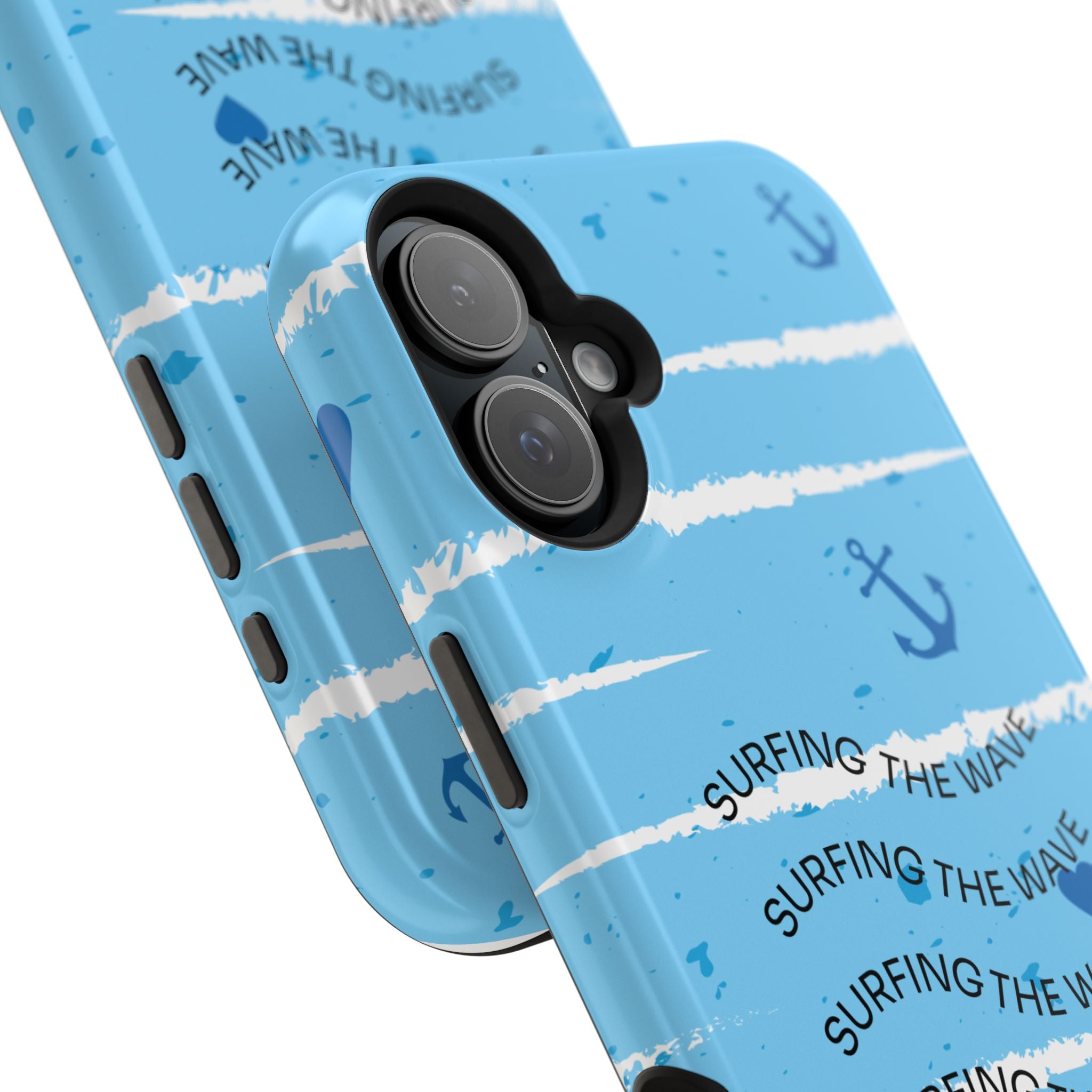 Surfing The Wave Blue Anchor Magnetic Phone Case — Impact‑Resistant, Magnetic iPhone Cover