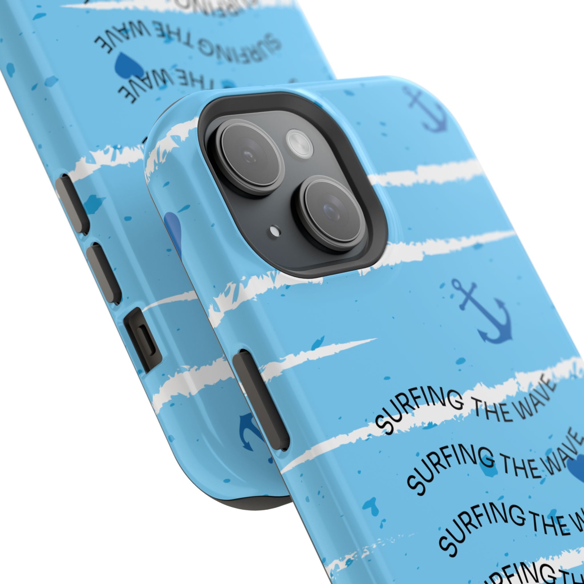 Surfing The Wave Blue Anchor Magnetic Phone Case — Impact‑Resistant, Magnetic iPhone Cover