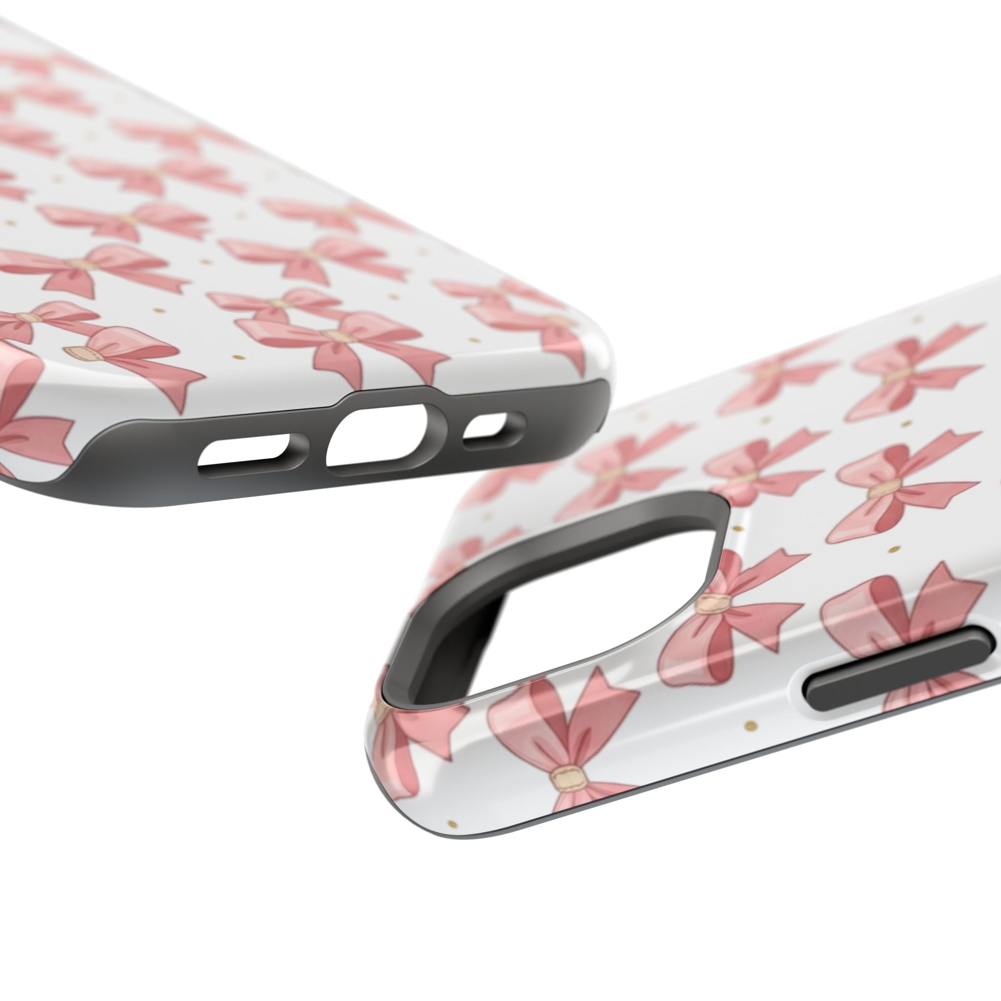 Pink Bow Pattern Magnetic Impact Phone Case — Protective iPhone Cover