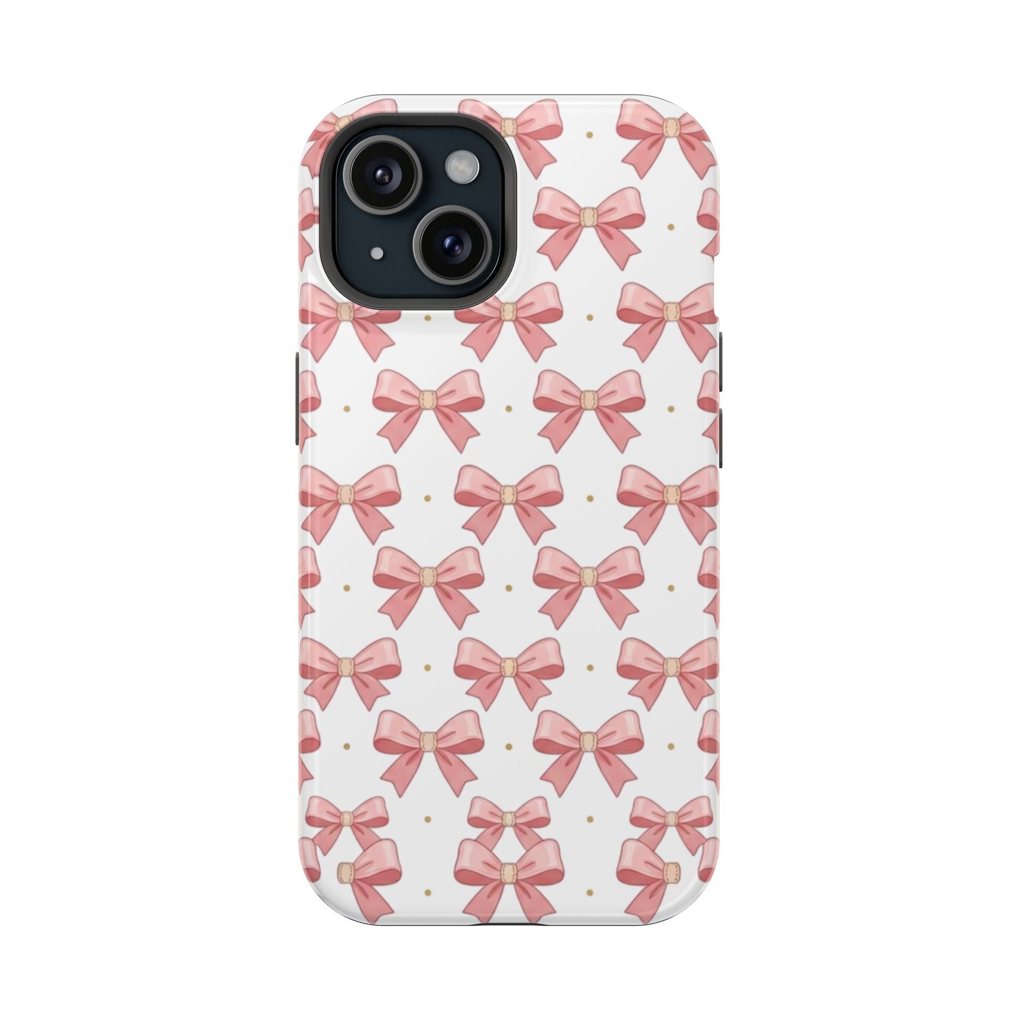Pink Bow Pattern Magnetic Impact Phone Case — Protective iPhone Cover