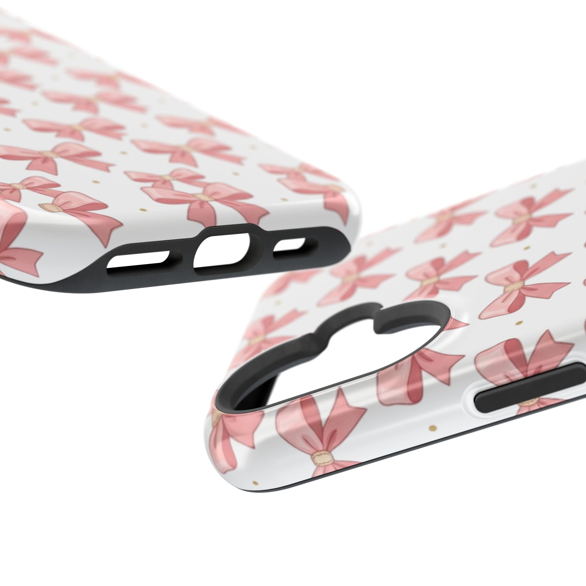 Pink Bow Pattern Magnetic Impact Phone Case — Protective iPhone Cover