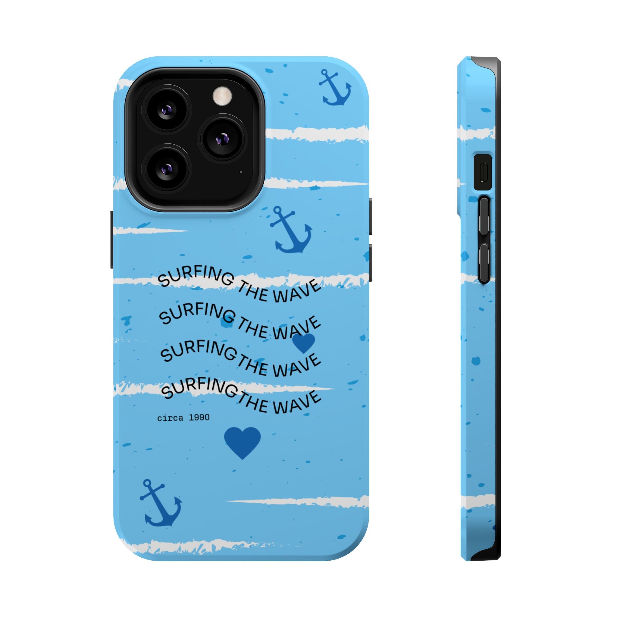 Surfing The Wave Blue Anchor Magnetic Phone Case — Impact‑Resistant, Magnetic iPhone Cover