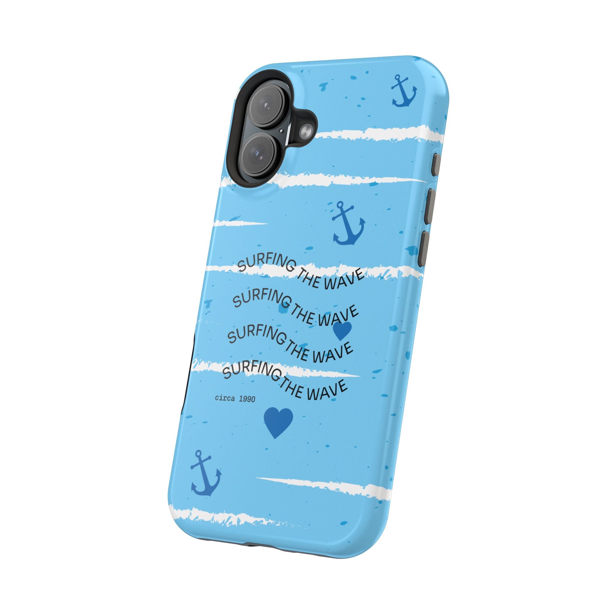 Surfing The Wave Blue Anchor Magnetic Phone Case — Impact‑Resistant, Magnetic iPhone Cover