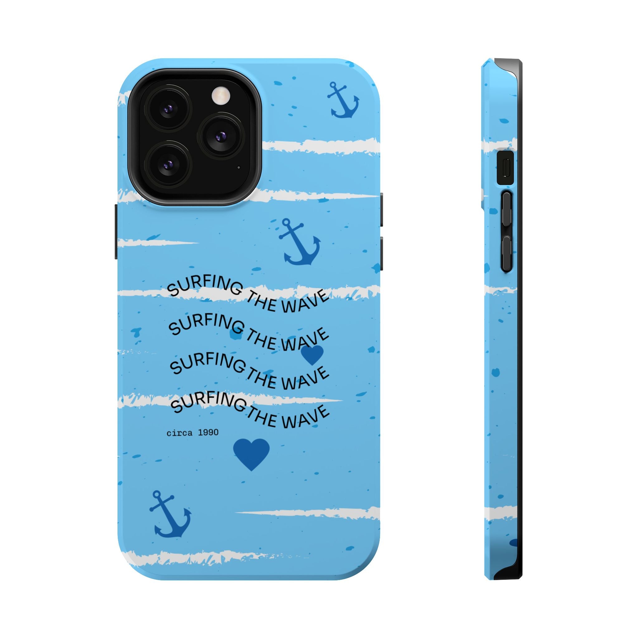 Surfing The Wave Blue Anchor Magnetic Phone Case — Impact‑Resistant, Magnetic iPhone Cover