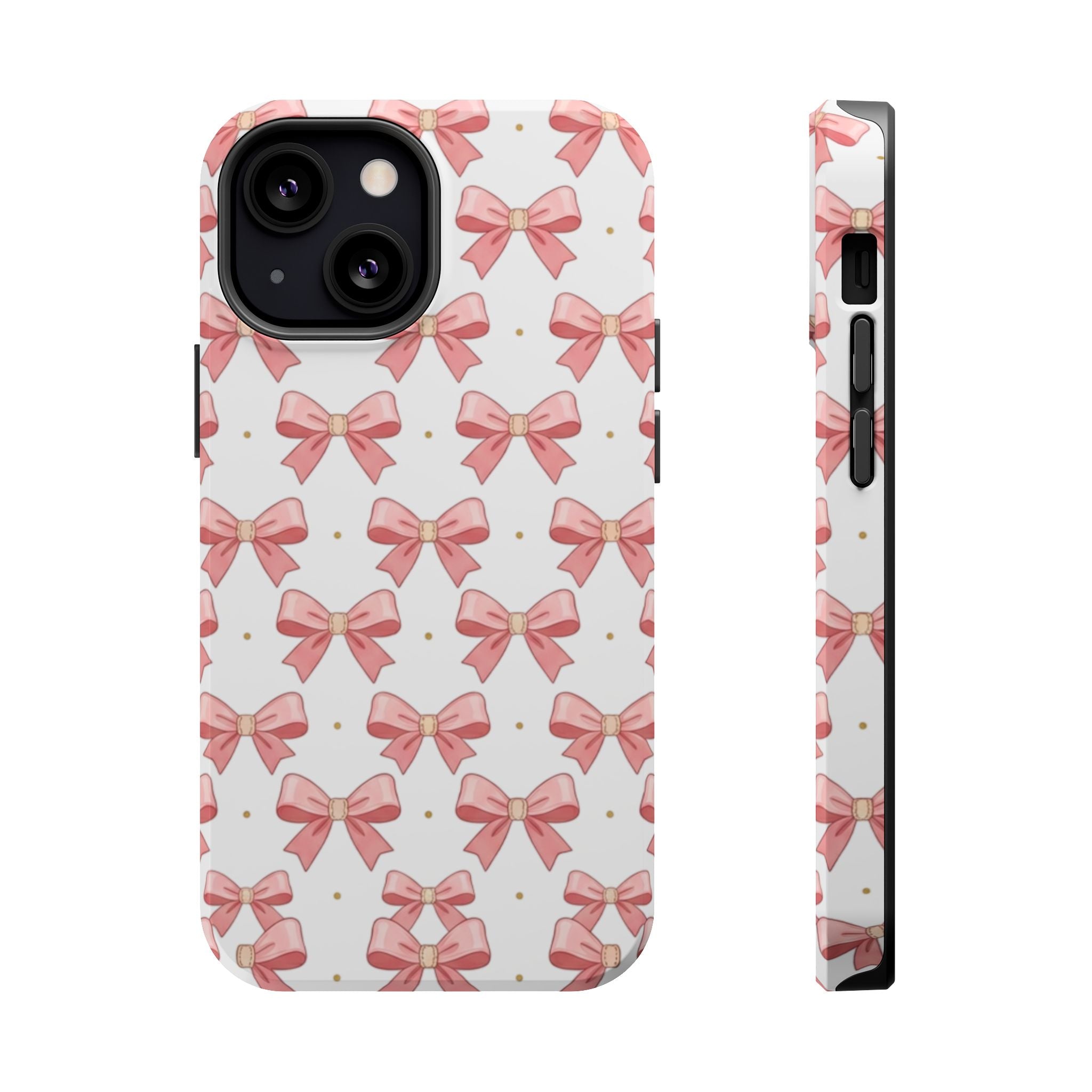 Pink Bow Pattern Magnetic Impact Phone Case — Protective iPhone Cover