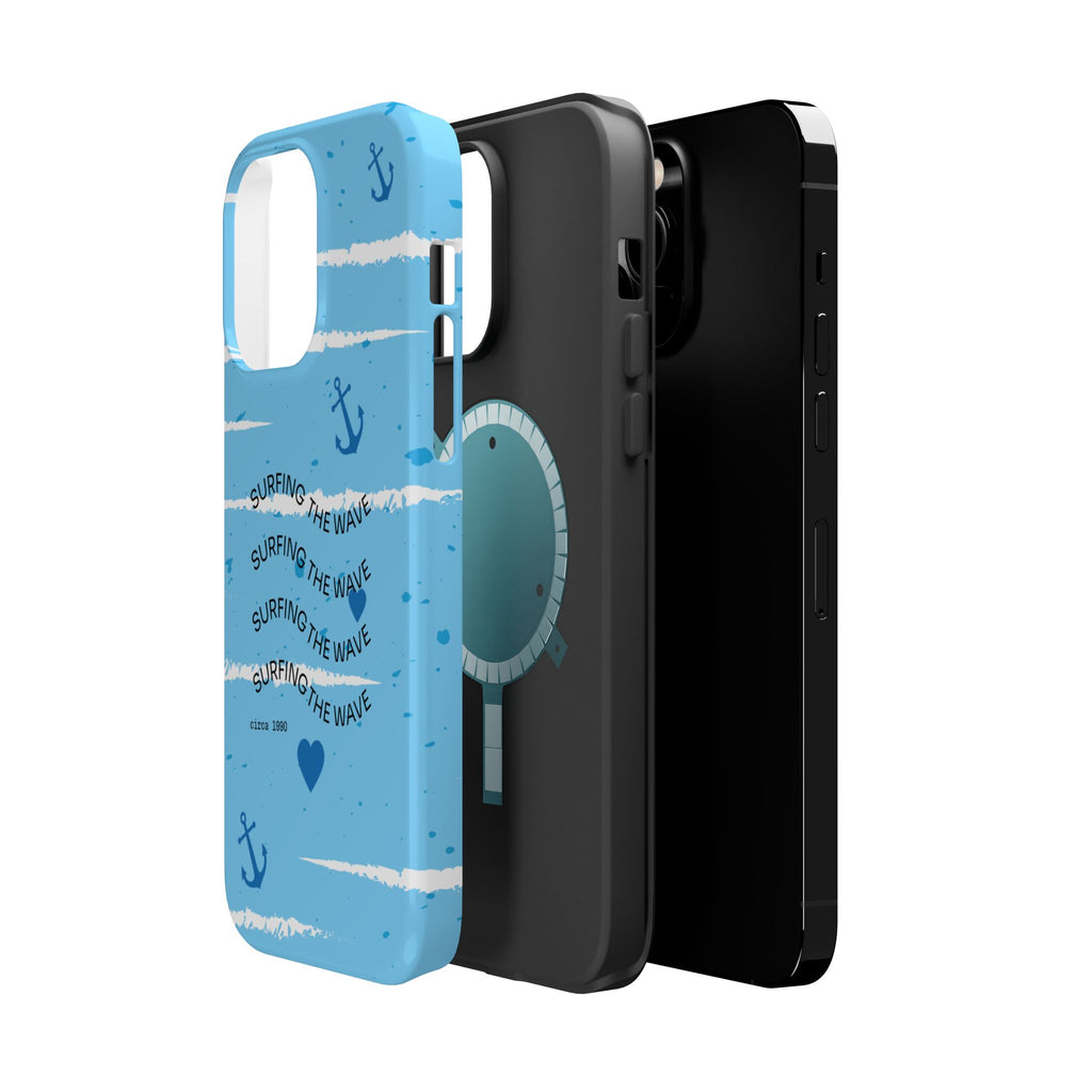 Surfing The Wave Blue Anchor Magnetic Phone Case — Impact‑Resistant, Magnetic iPhone Cover