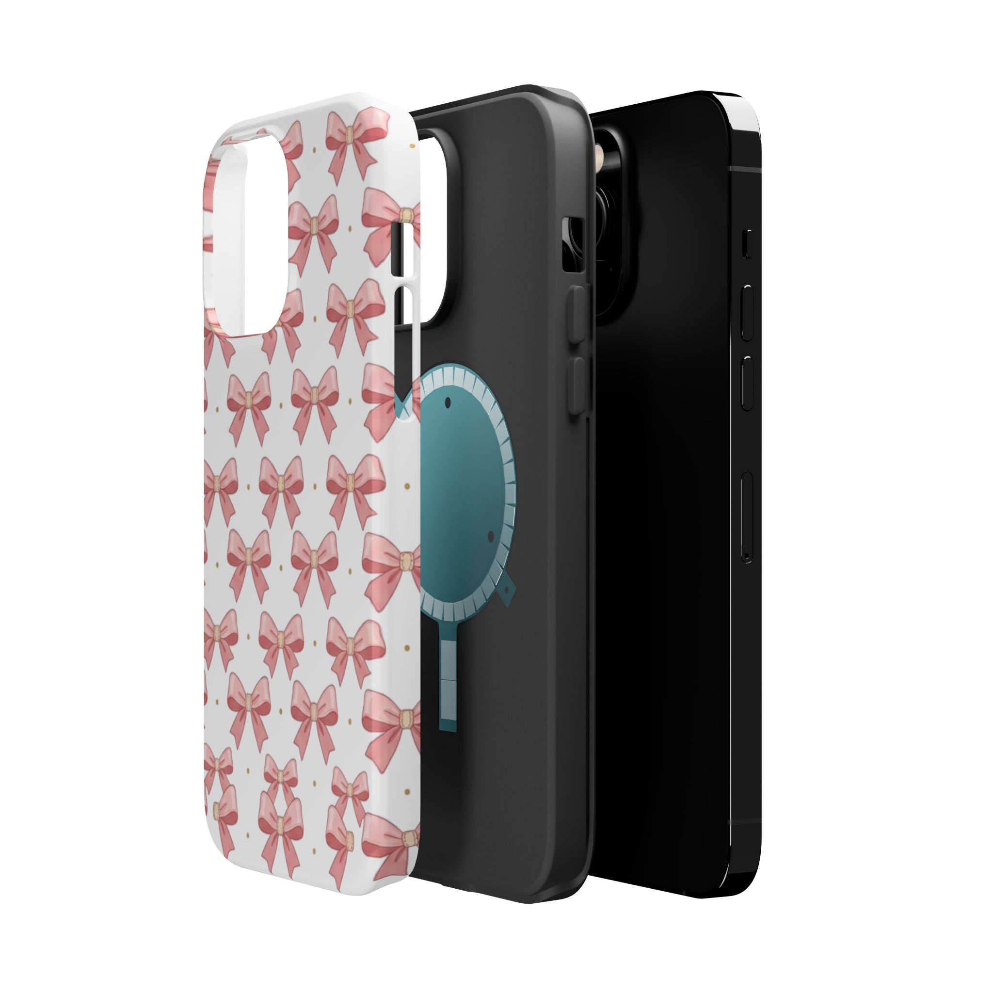 Pink Bow Pattern Magnetic Impact Phone Case — Protective iPhone Cover