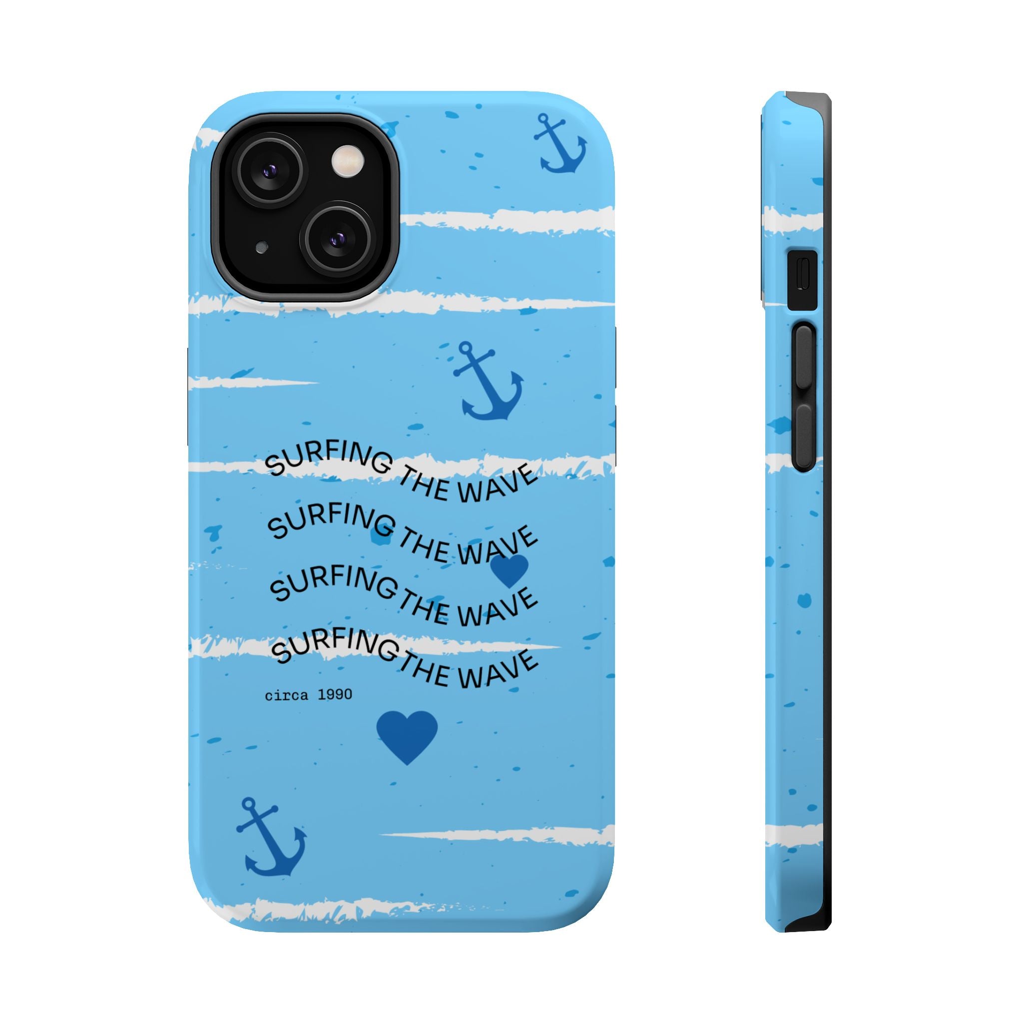 Surfing The Wave Blue Anchor Magnetic Phone Case — Impact‑Resistant, Magnetic iPhone Cover