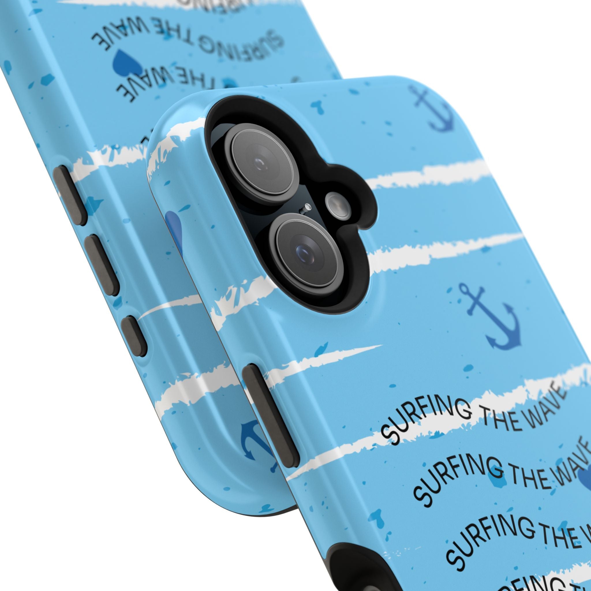 Surfing The Wave Blue Anchor Magnetic Phone Case — Impact‑Resistant, Magnetic iPhone Cover
