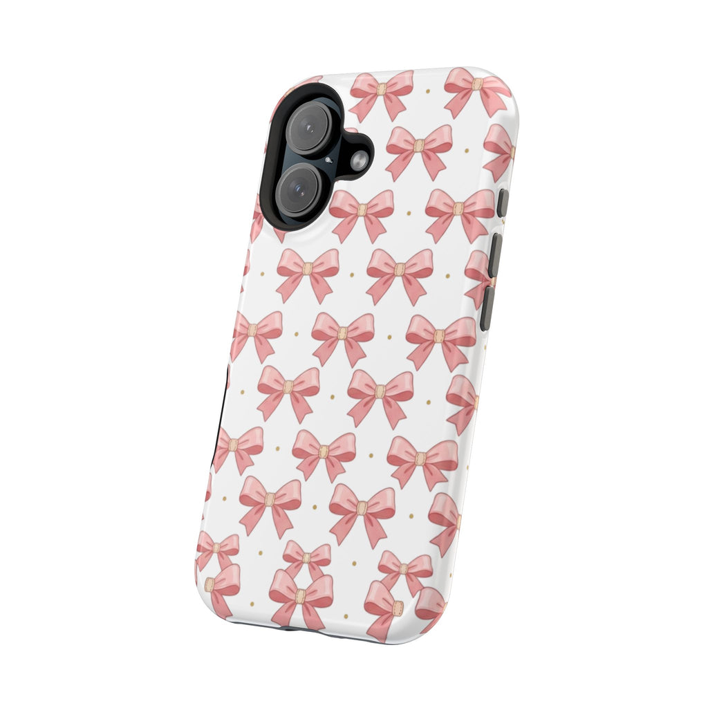 Pink Bow Pattern Magnetic Impact Phone Case — Protective iPhone Cover