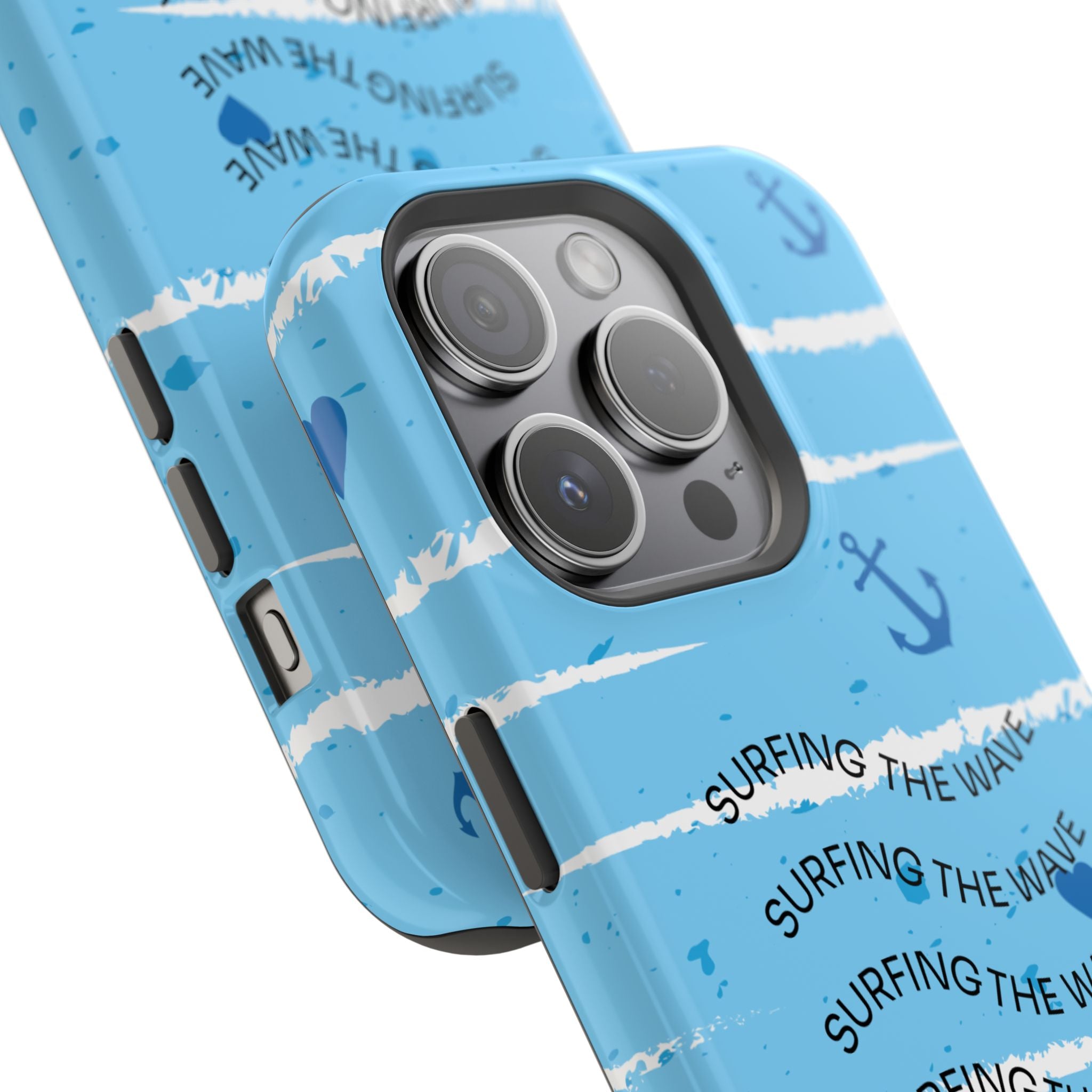 Surfing The Wave Blue Anchor Magnetic Phone Case — Impact‑Resistant, Magnetic iPhone Cover