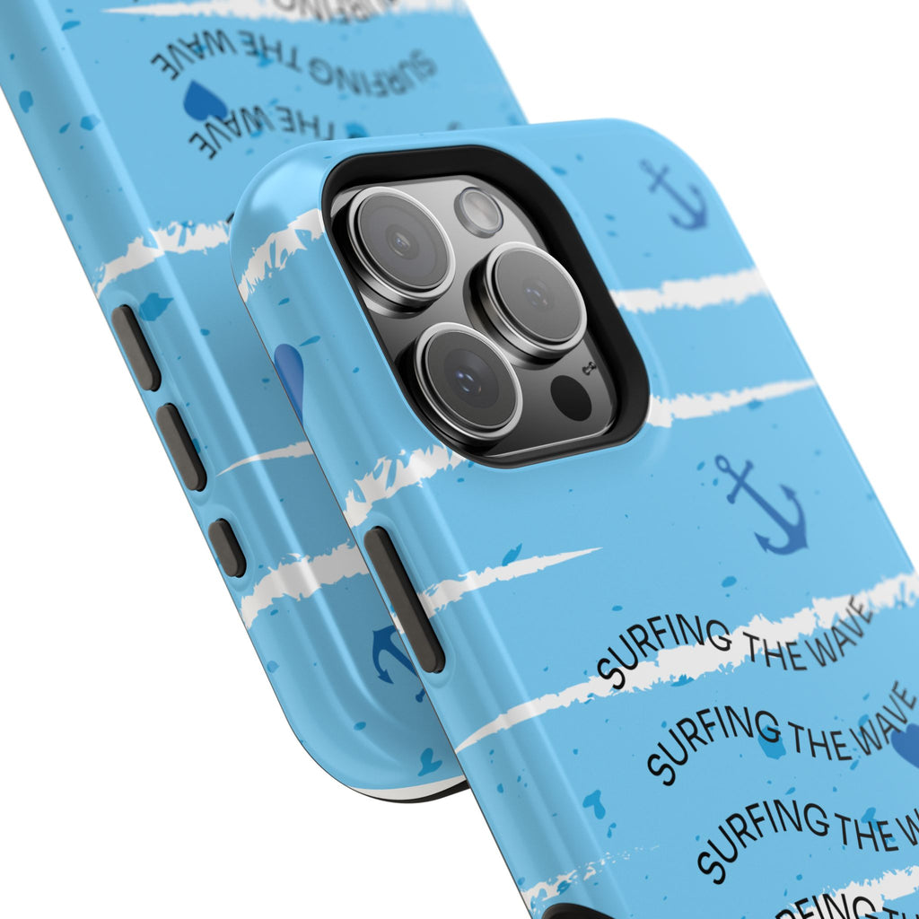 Surfing The Wave Blue Anchor Magnetic Phone Case — Impact‑Resistant, Magnetic iPhone Cover