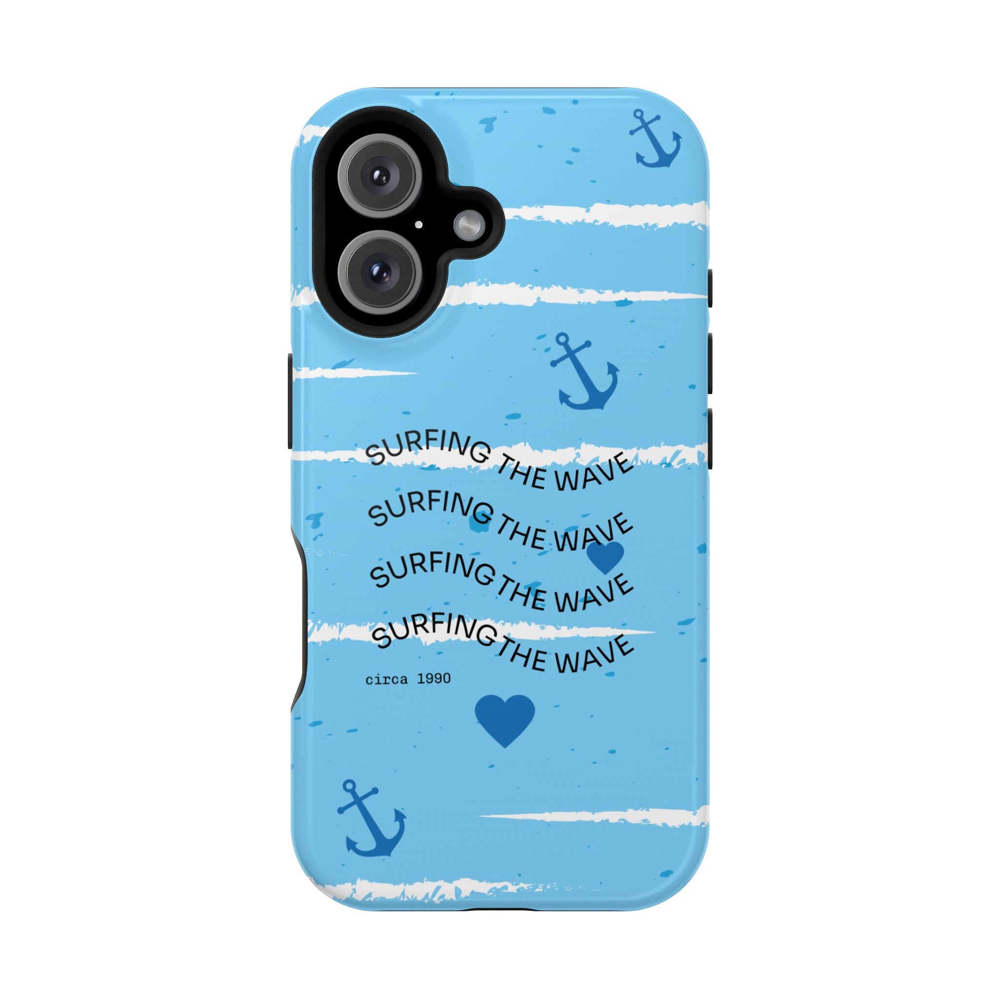 Surfing The Wave Blue Anchor Magnetic Phone Case — Impact‑Resistant, Magnetic iPhone Cover