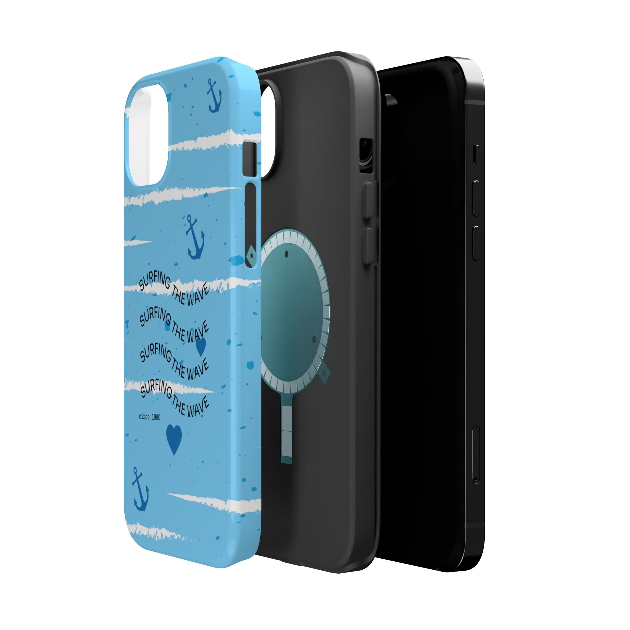 Surfing The Wave Blue Anchor Magnetic Phone Case — Impact‑Resistant, Magnetic iPhone Cover