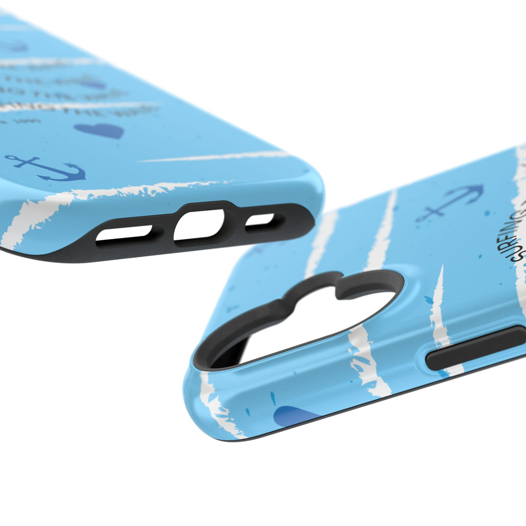 Surfing The Wave Blue Anchor Magnetic Phone Case — Impact‑Resistant, Magnetic iPhone Cover
