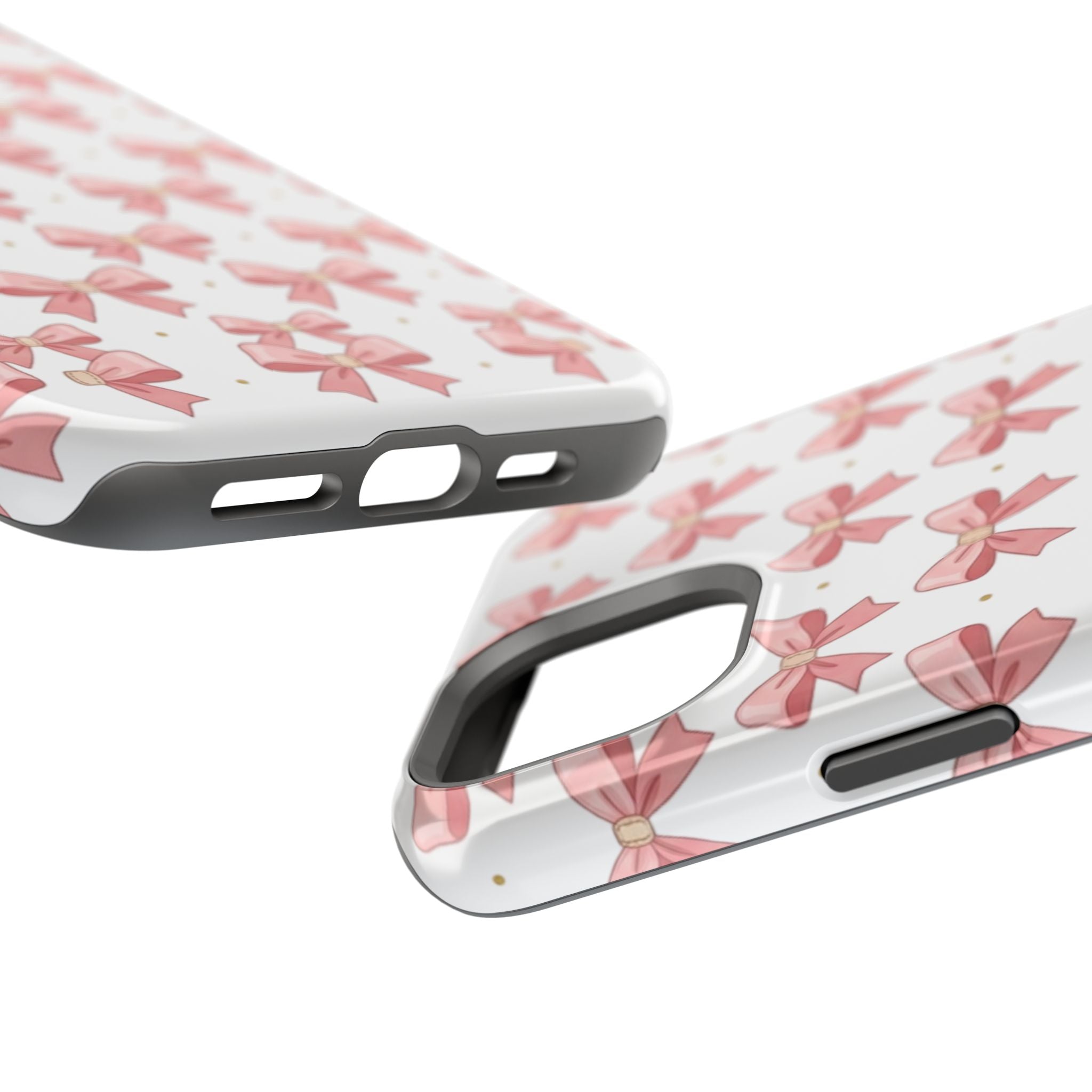 Pink Bow Pattern Magnetic Impact Phone Case — Protective iPhone Cover
