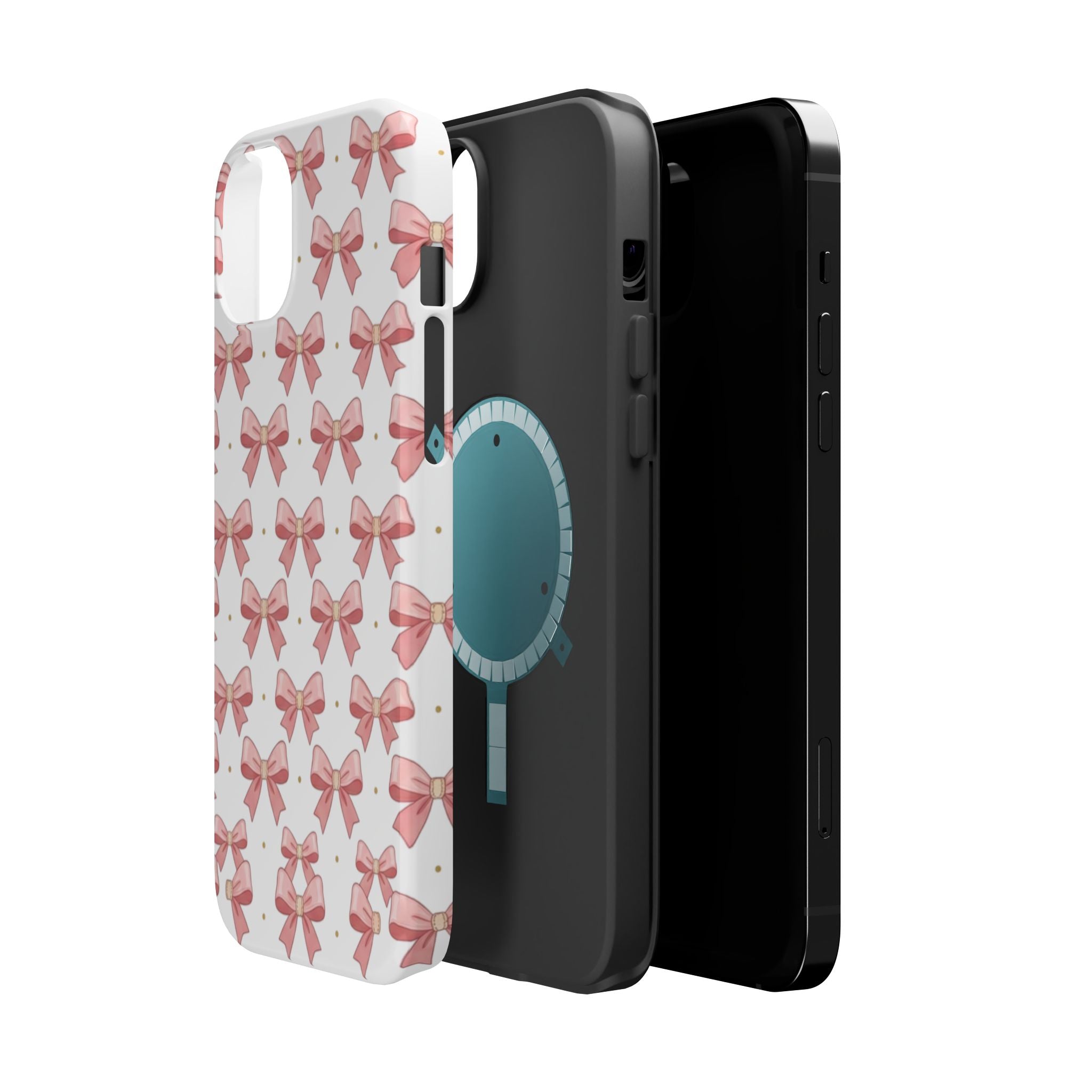 Pink Bow Pattern Magnetic Impact Phone Case — Protective iPhone Cover